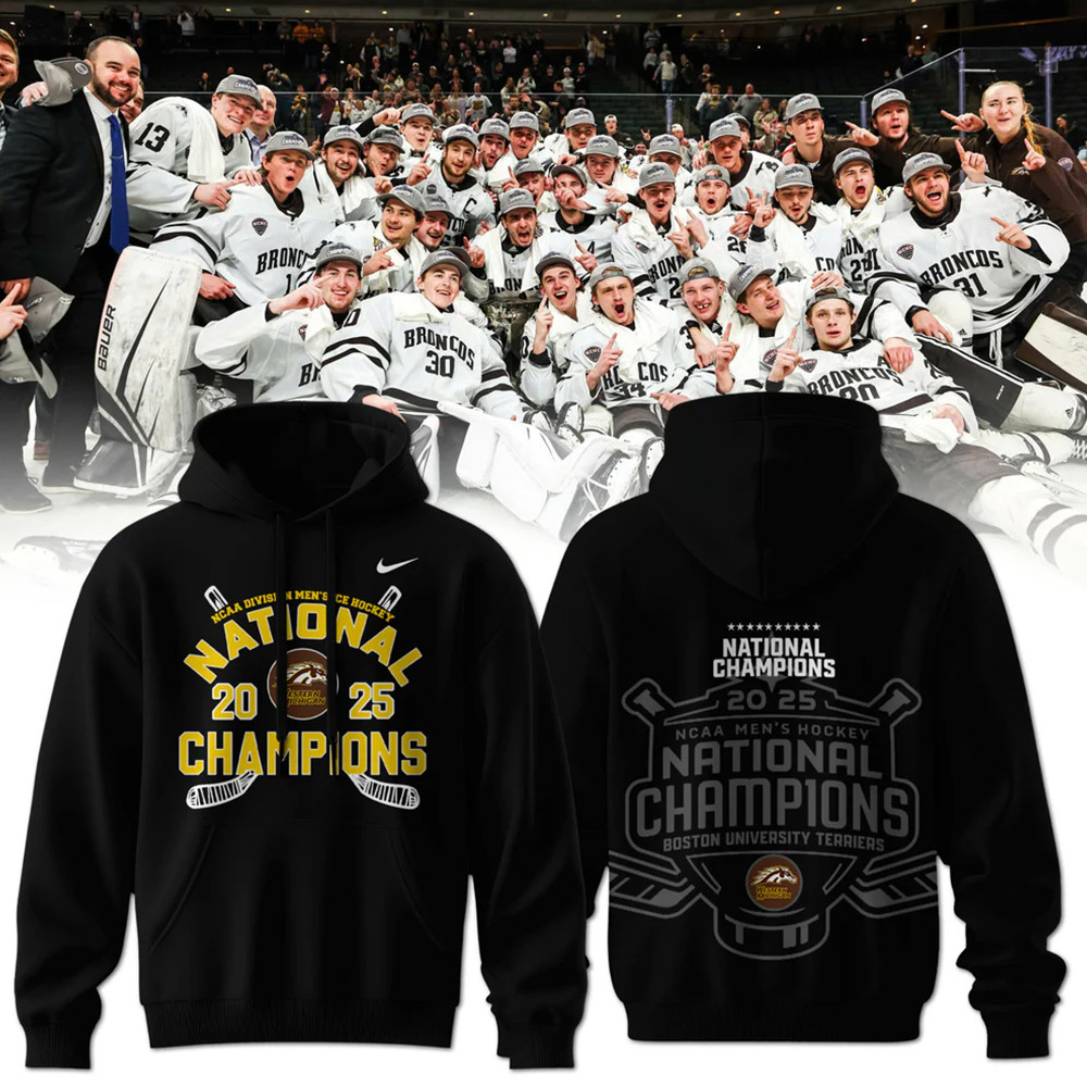 Western Michigan Broncos Men's Ice Hockey National Champions 2025 Hoodie Gifts For Dudes-1