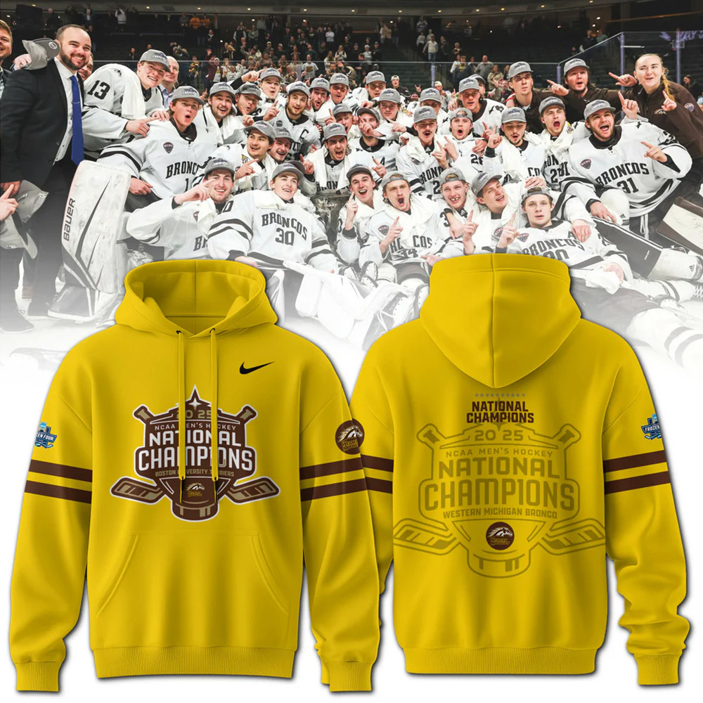 Western Michigan Broncos Men's Ice Hockey National Champions 2025 Hoodie Gifts For Son-1