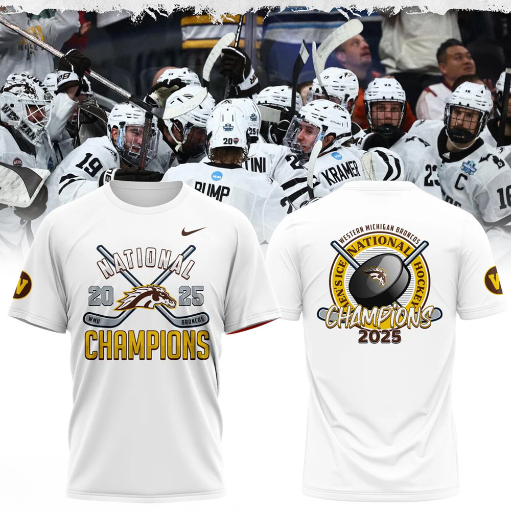 Western Michigan Broncos Men's Ice Hockey National Champions 2025 Shirt Gift Ideas For Him-1