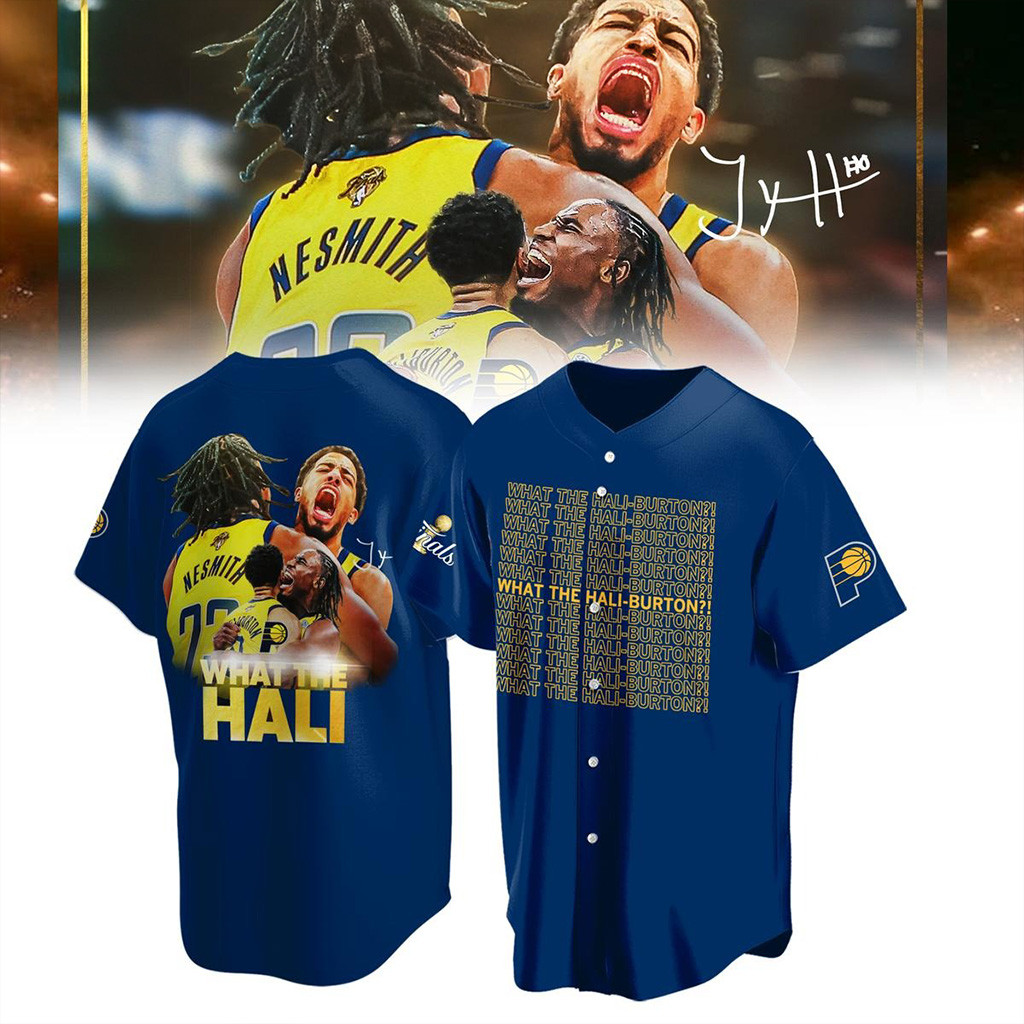 What The Hali Burton Indiana Pacers NBA Finals 2025 Baseball Jersey Indiana Pacers Merch-1