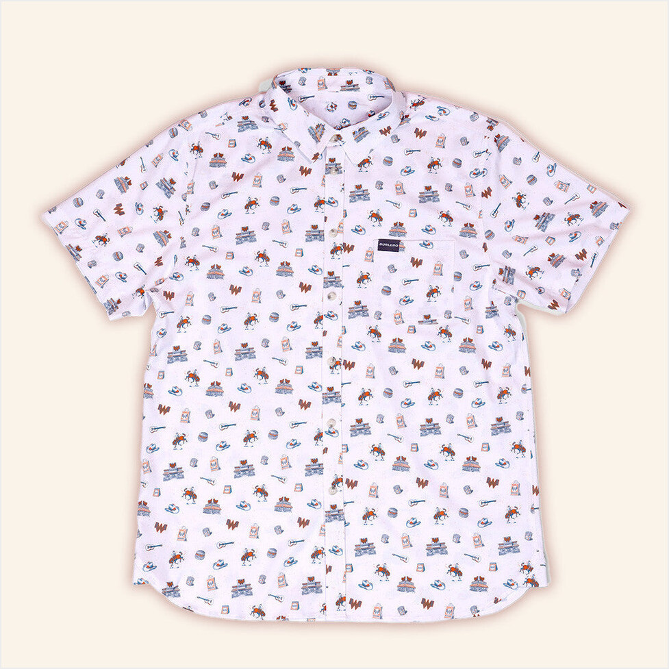 Whataburger Merch Burlebo x Whataburger WHATA Country White Hawaiian Shirt Him Birthday Gifts-1