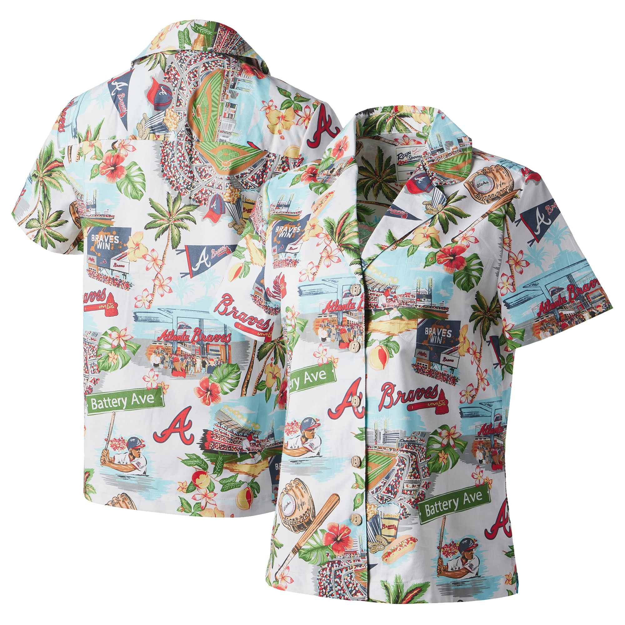 White Atlanta Braves Hawaiian Shirt MLB Aloha Shirt Baseball Lovers Gift Ideas For Wife-1