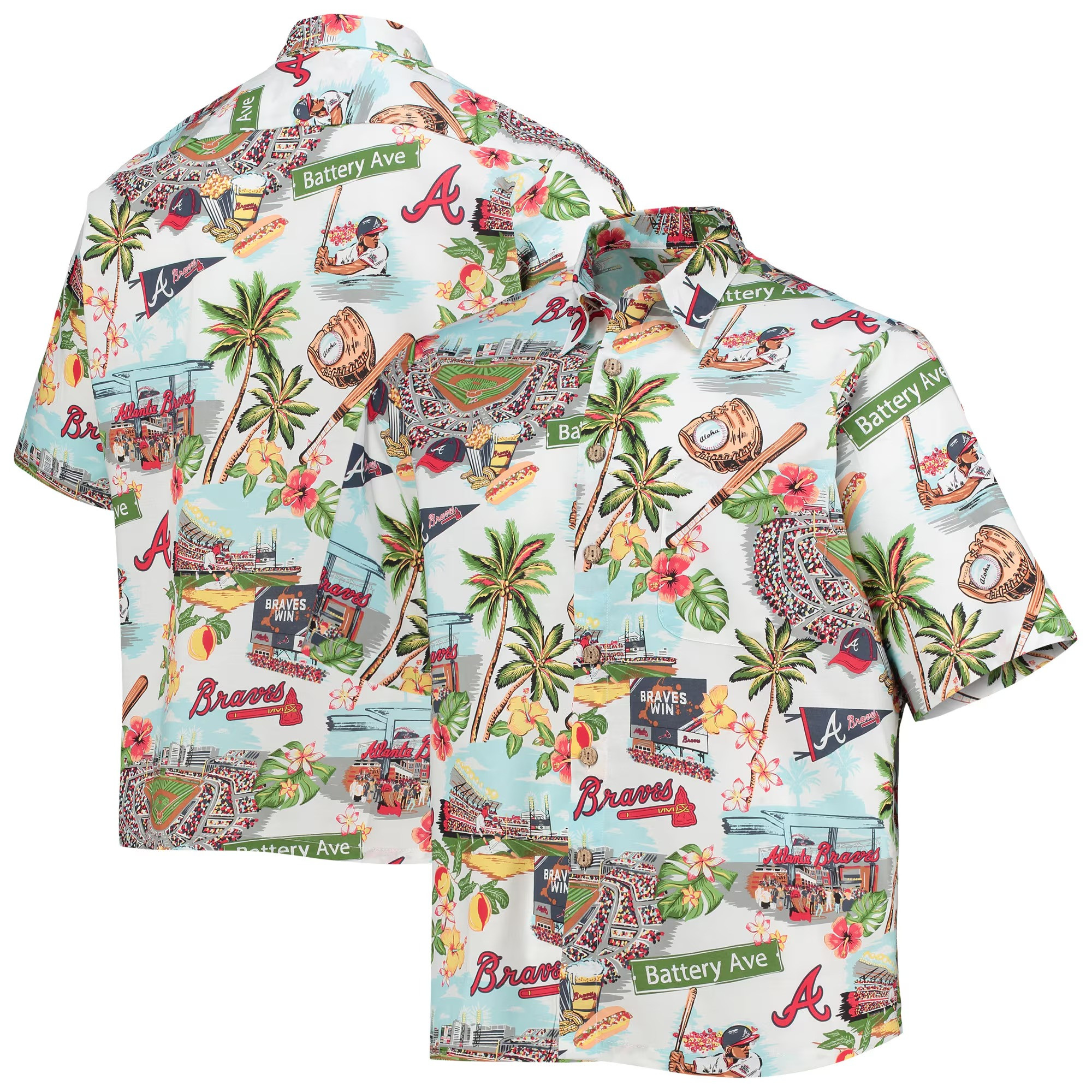 White Atlanta Braves Hawaiian Shirt MLB Aloha Shirt Baseball Team Gift Ideas-1
