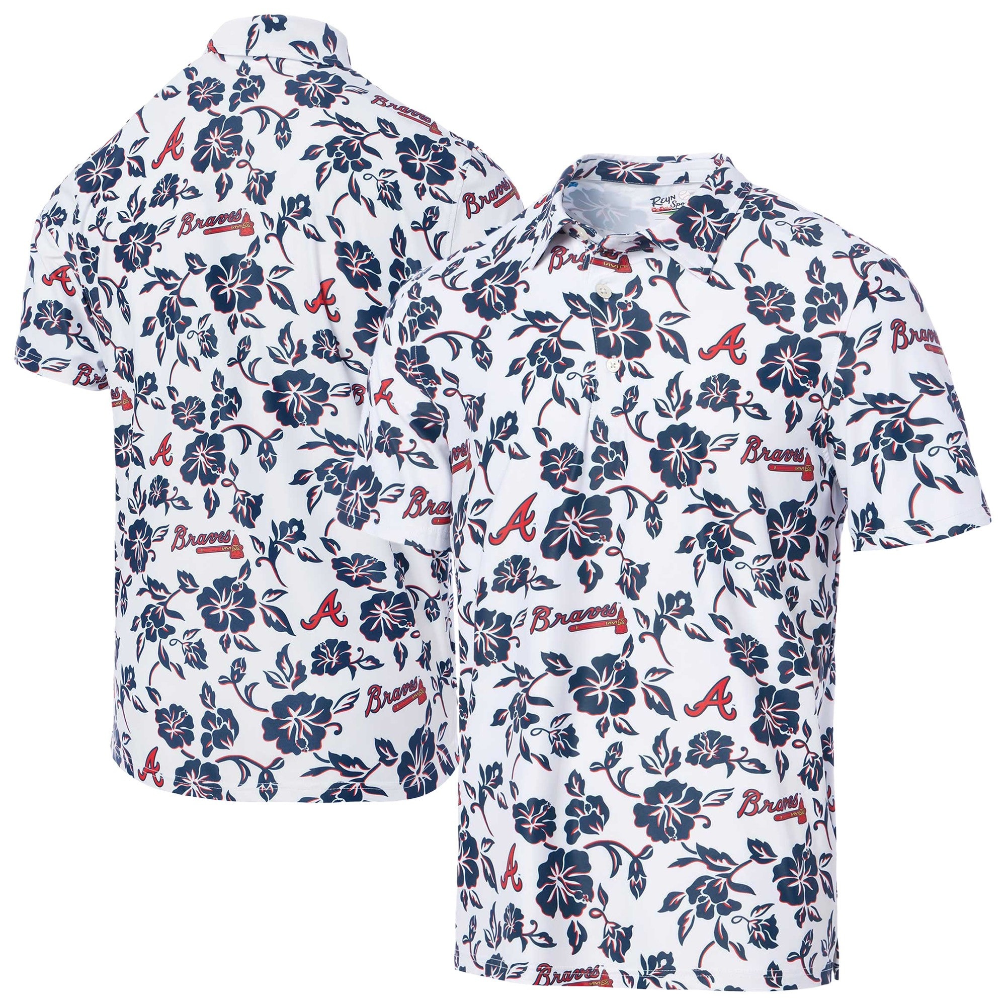 White Atlanta Braves Polo Shirt MLB Aloha Shirt Best Gifts For Baseball Lovers-1