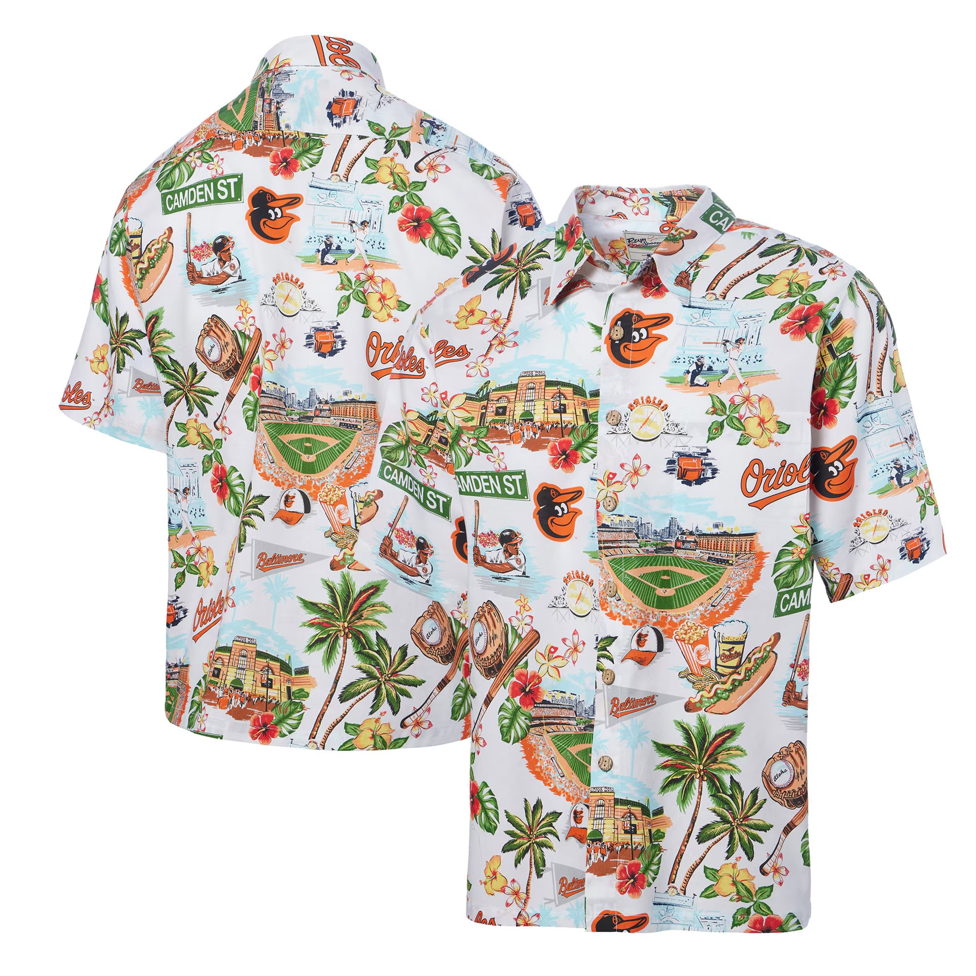 White Baltimore Orioles Hawaiian Shirt MLB Aloha Shirt Gifts For Baseball Lovers-1