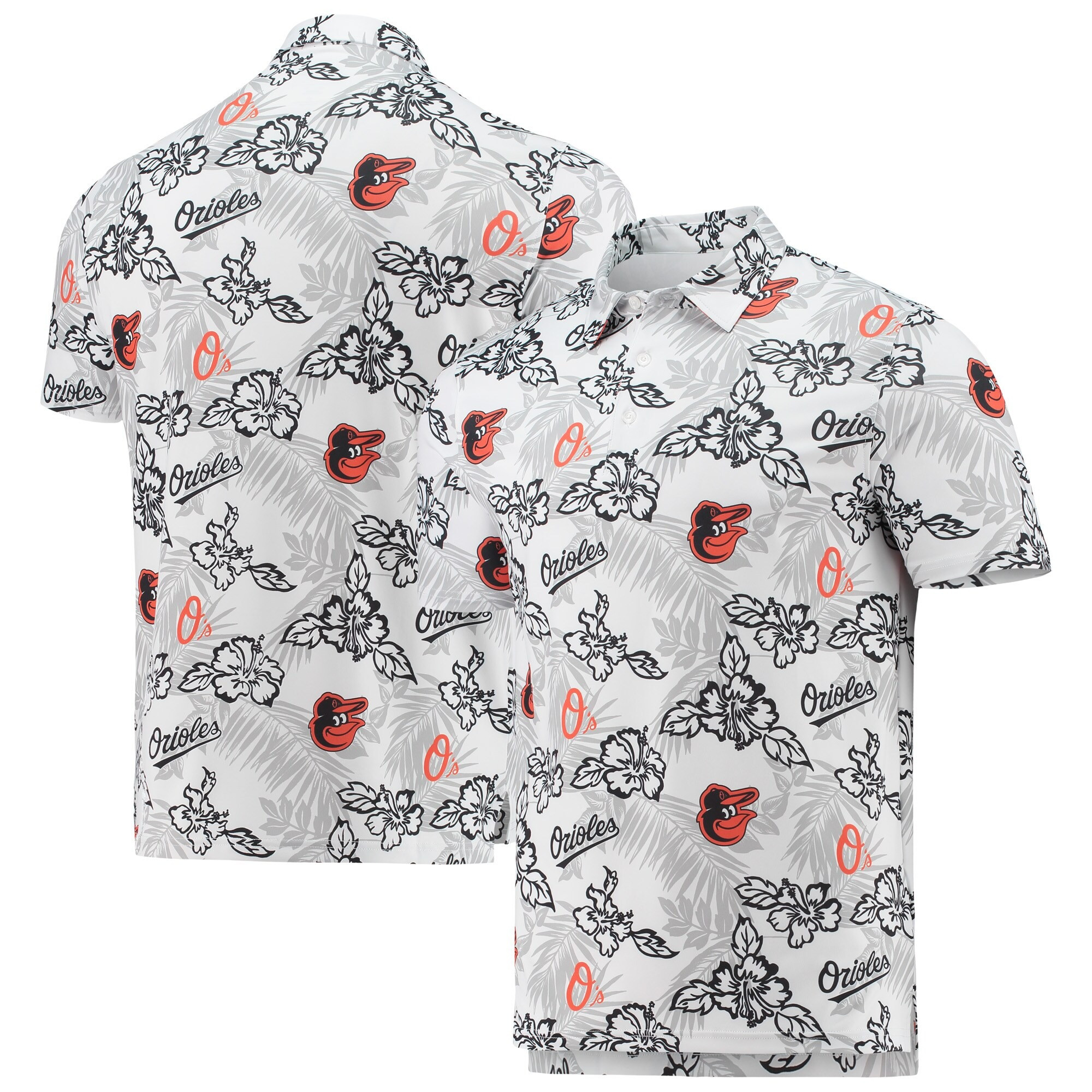 White Baltimore Orioles Polo Shirt MLB Aloha Shirt Gifts For Baseball Fans-1