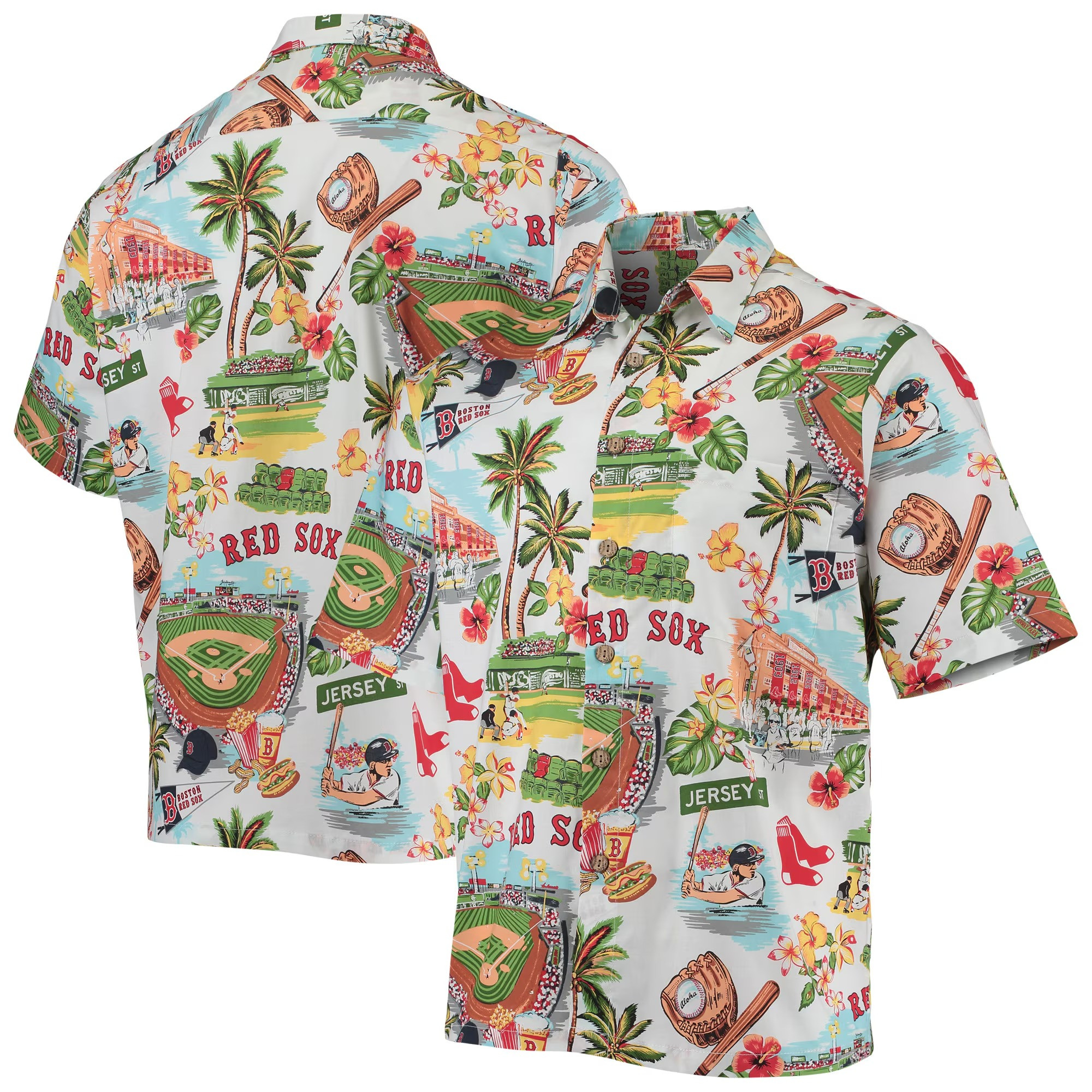 White Boston Red Sox Hawaiian Shirt MLB Aloha Shirt Best Gifts For Baseball Lovers-1