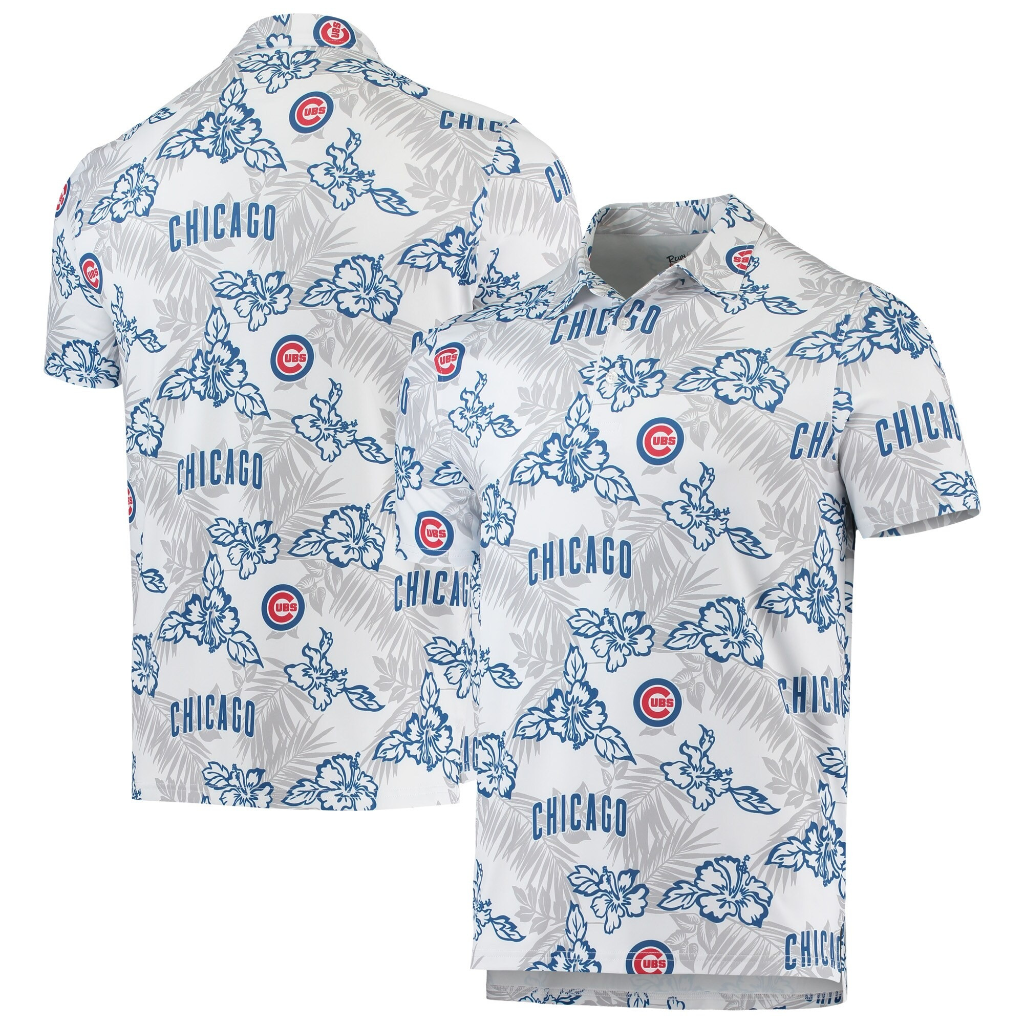 White Chicago Cubs Polo Shirt MLB Aloha Shirt Gift Ideas For Baseball Fans-1