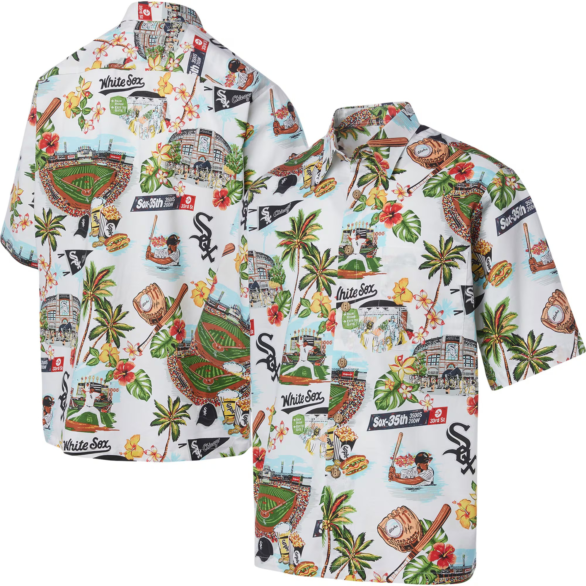 White Chicago White Sox Hawaiian Shirt MLB Aloha Shirt Presents For Baseball Fans-1