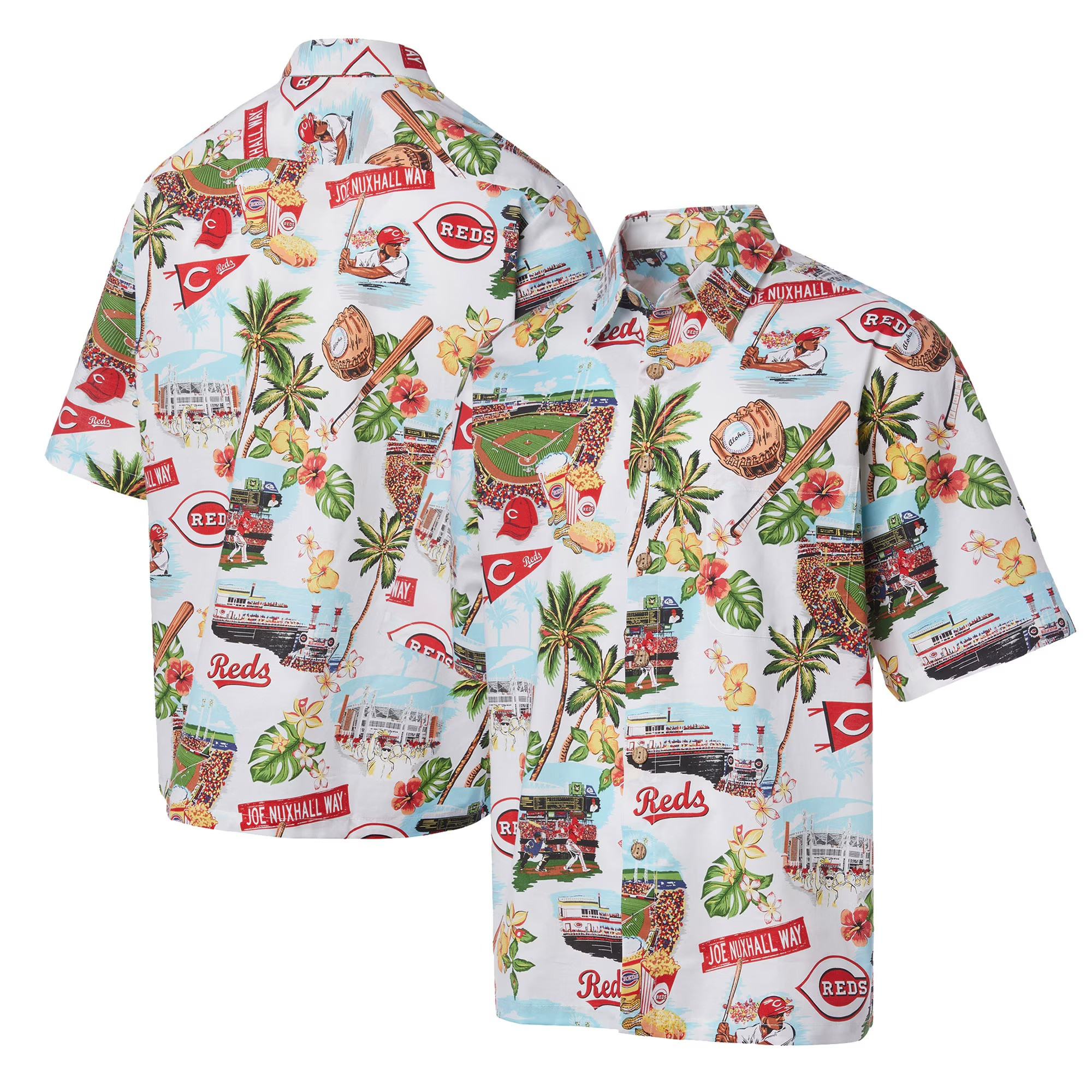 White Cincinnati Reds Hawaiian Shirt MLB Aloha Shirt Gifts For Baseball Fans-1