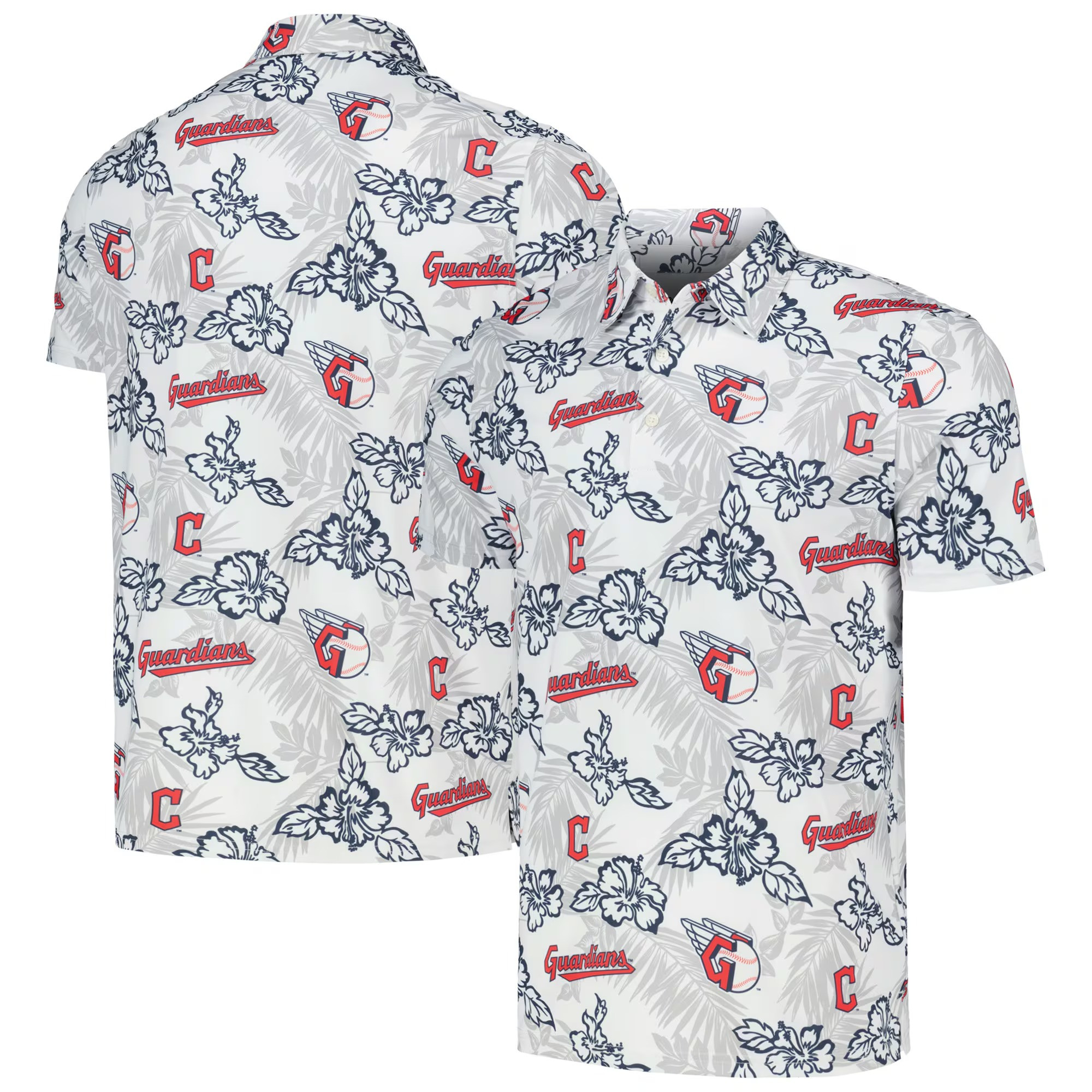 White Cleveland Guardians Polo Shirt MLB Aloha Shirt Unique Father's Day Gifts-1