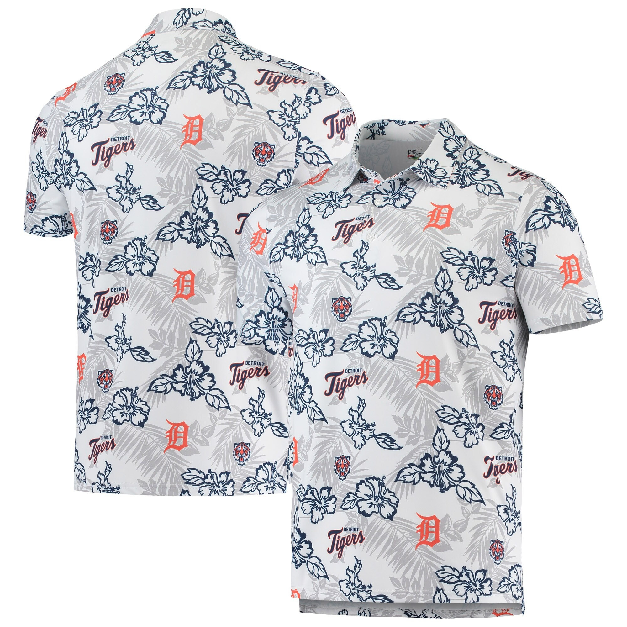 White Detroit Tigers Polo Shirt MLB Aloha Shirt Gifts For Baseball Lovers-1