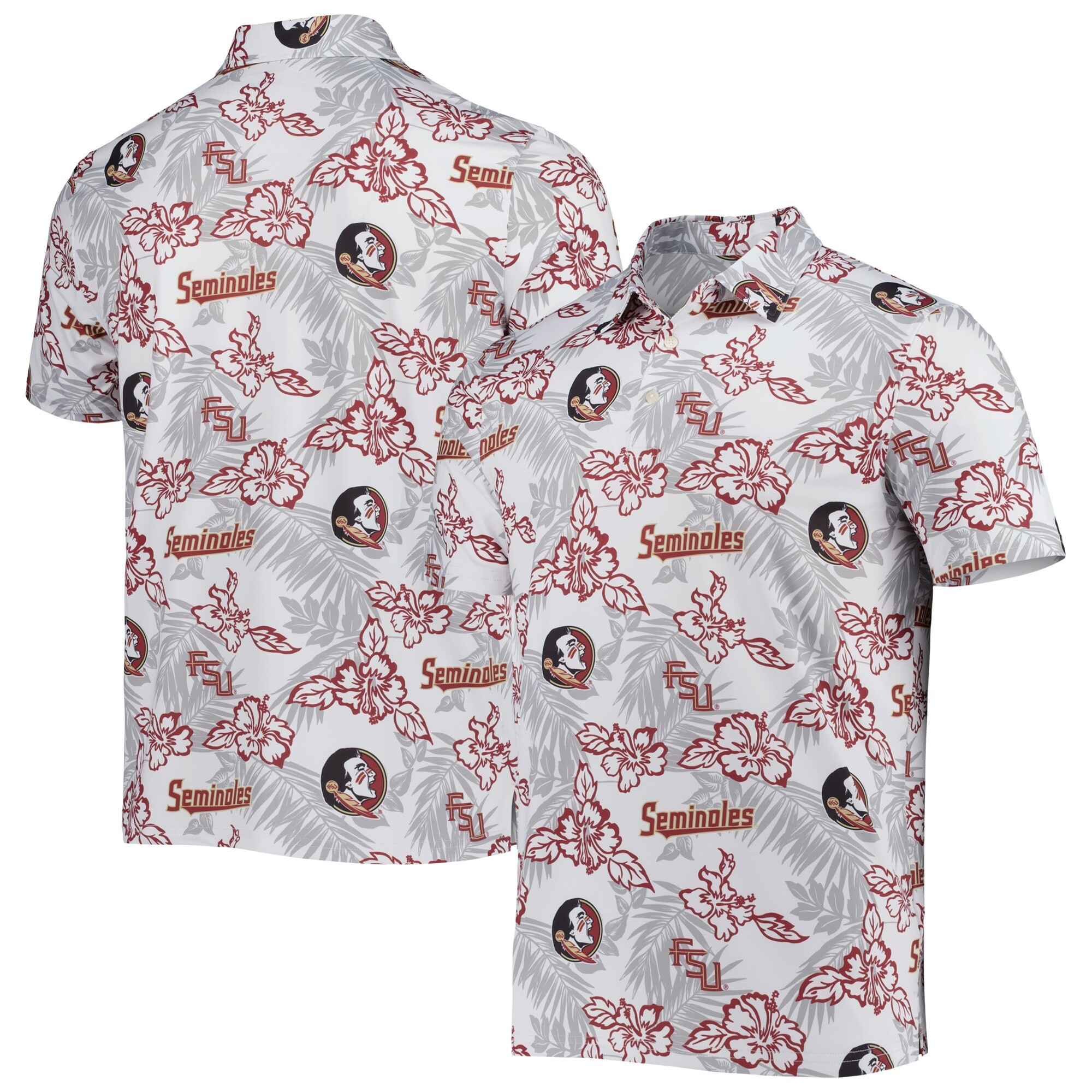 White Florida State Seminoles Polo Shirt NCAA Aloha Shirt Best Gifts For Football Fans-1