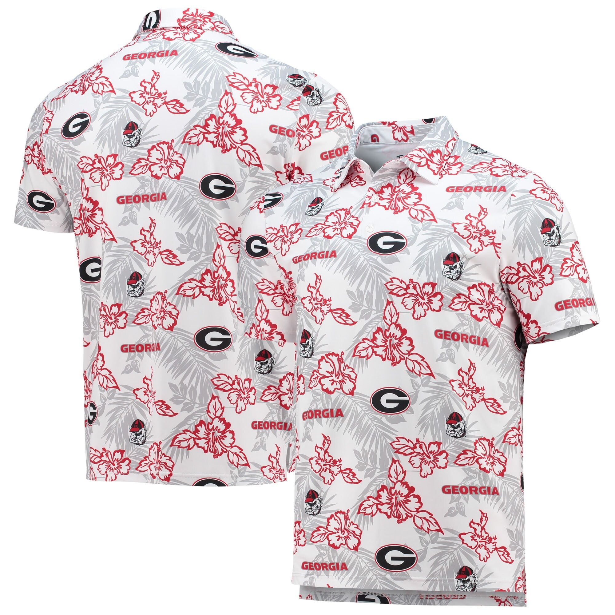 White Georgia Bulldogs Polo Shirt NCAA Aloha Shirt Football Fan Gift Ideas-1