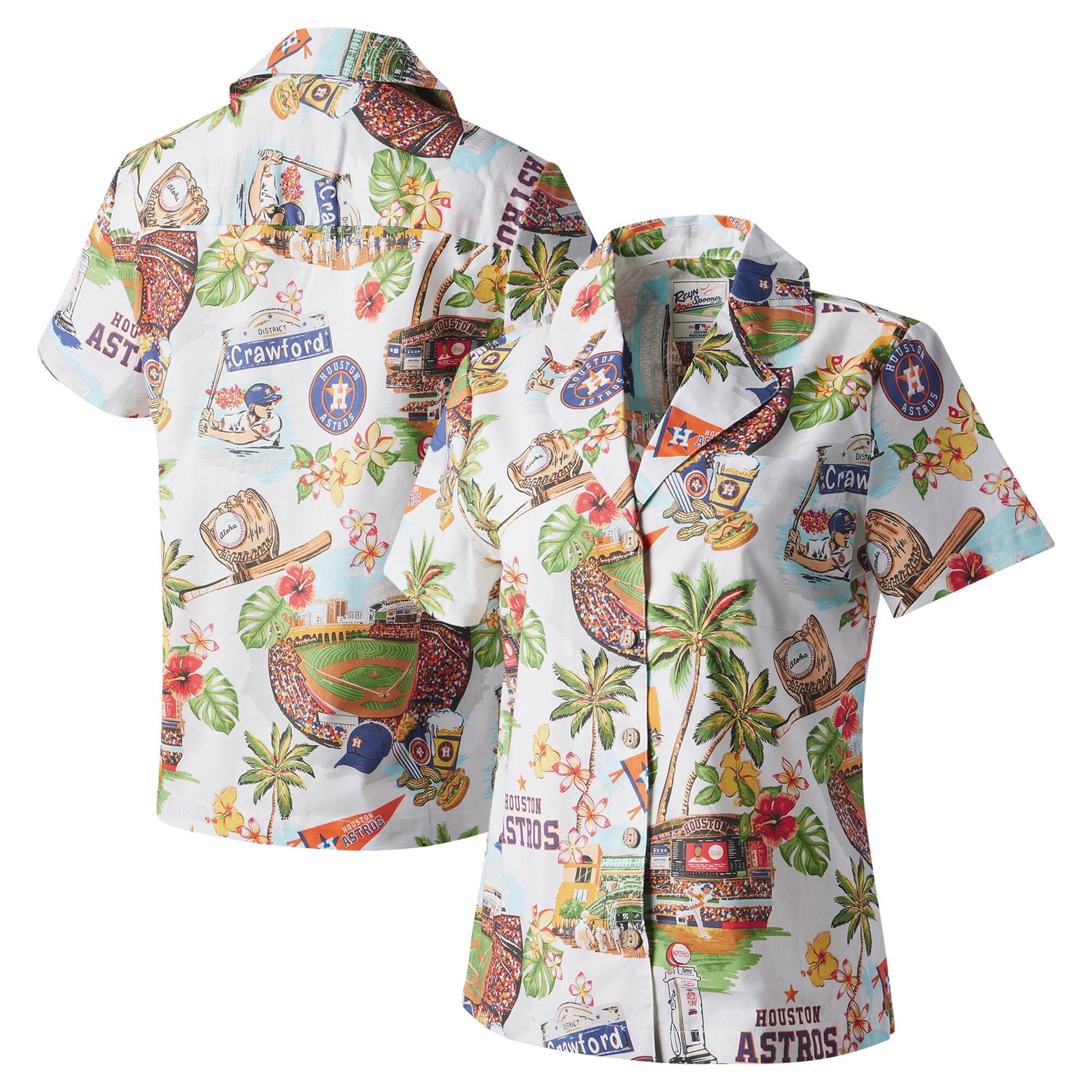White Houston Astros Hawaiian Shirt MLB Aloha Shirt Gifts For Mom For Baseball Fans-1