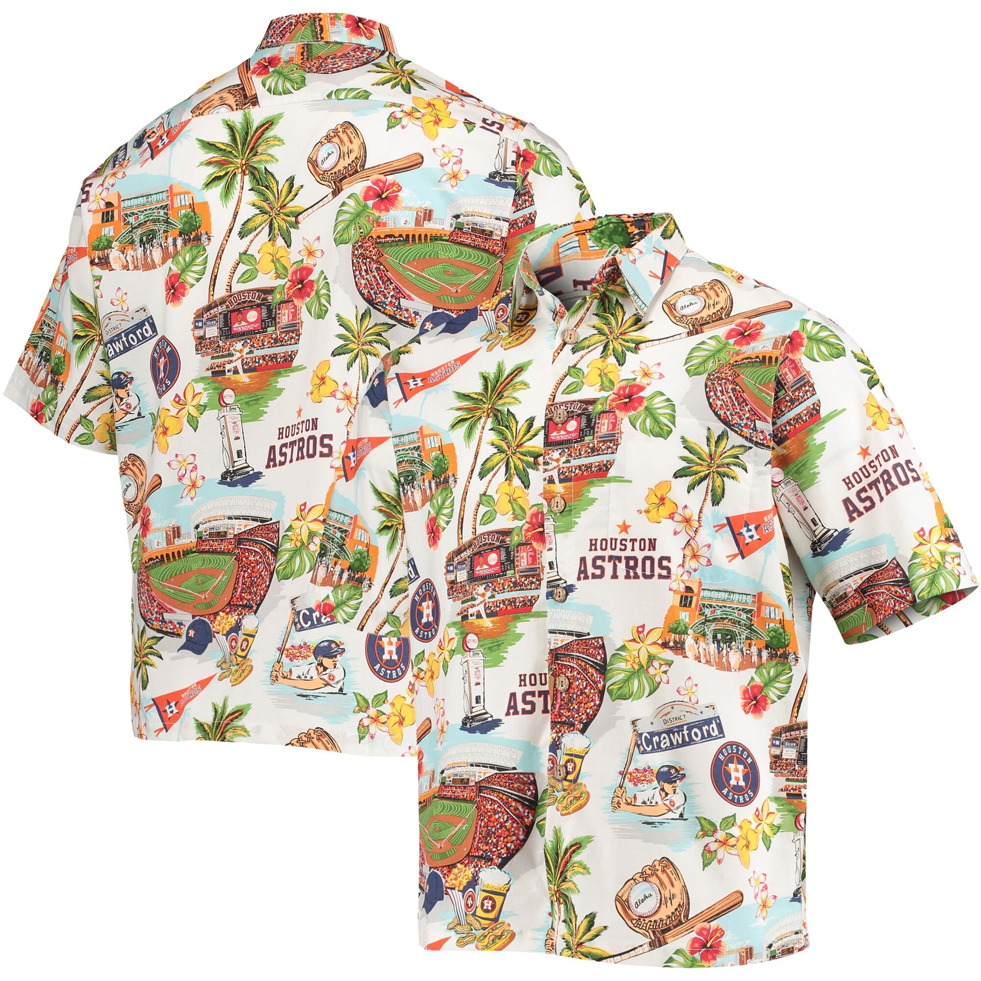 White Houston Astros Hawaiian Shirt MLB Aloha Shirt Unique Gifts For Dad-1