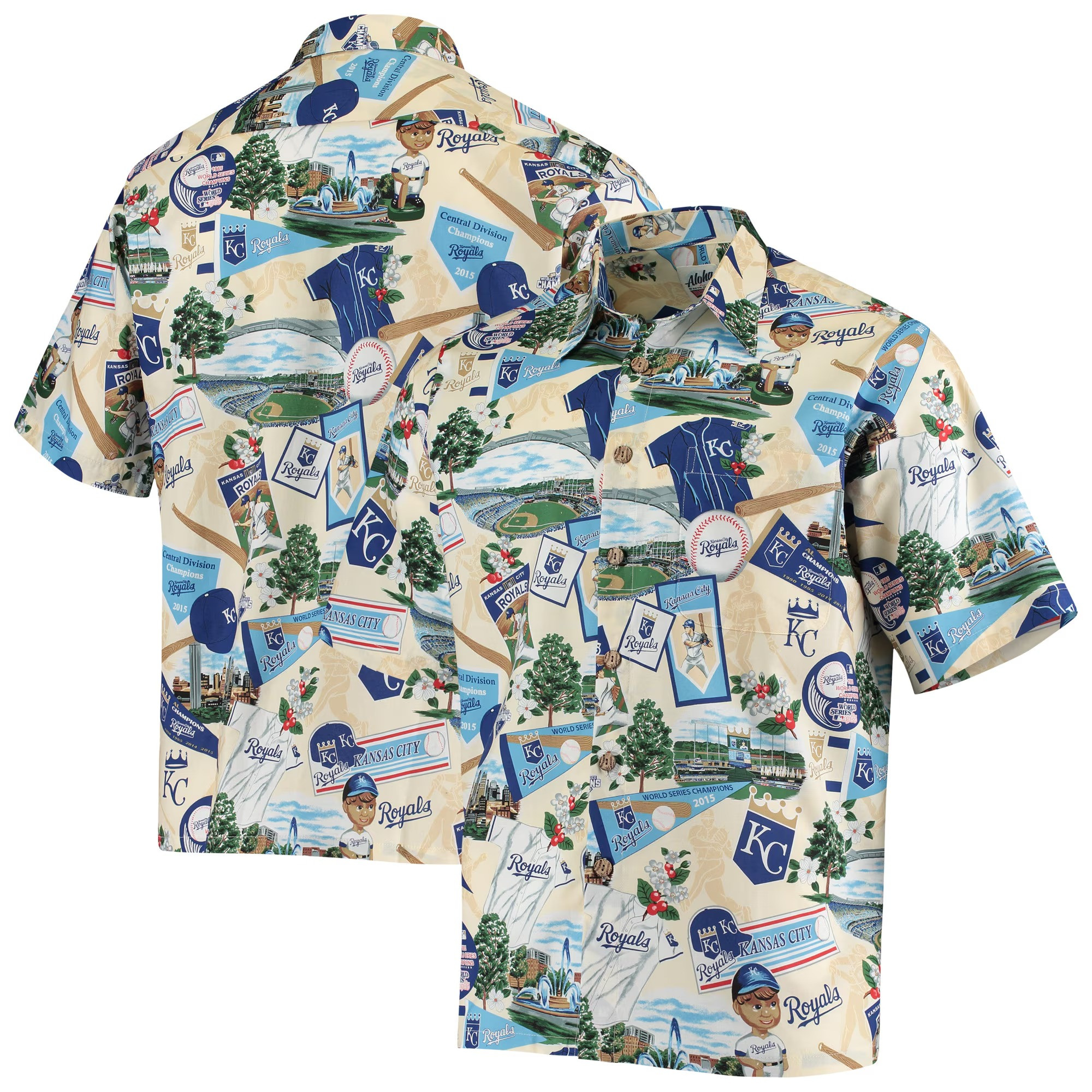 White Kansas City Royals Hawaiian Shirt MLB Aloha Shirt Stepdad Gifts For Father's Day-1