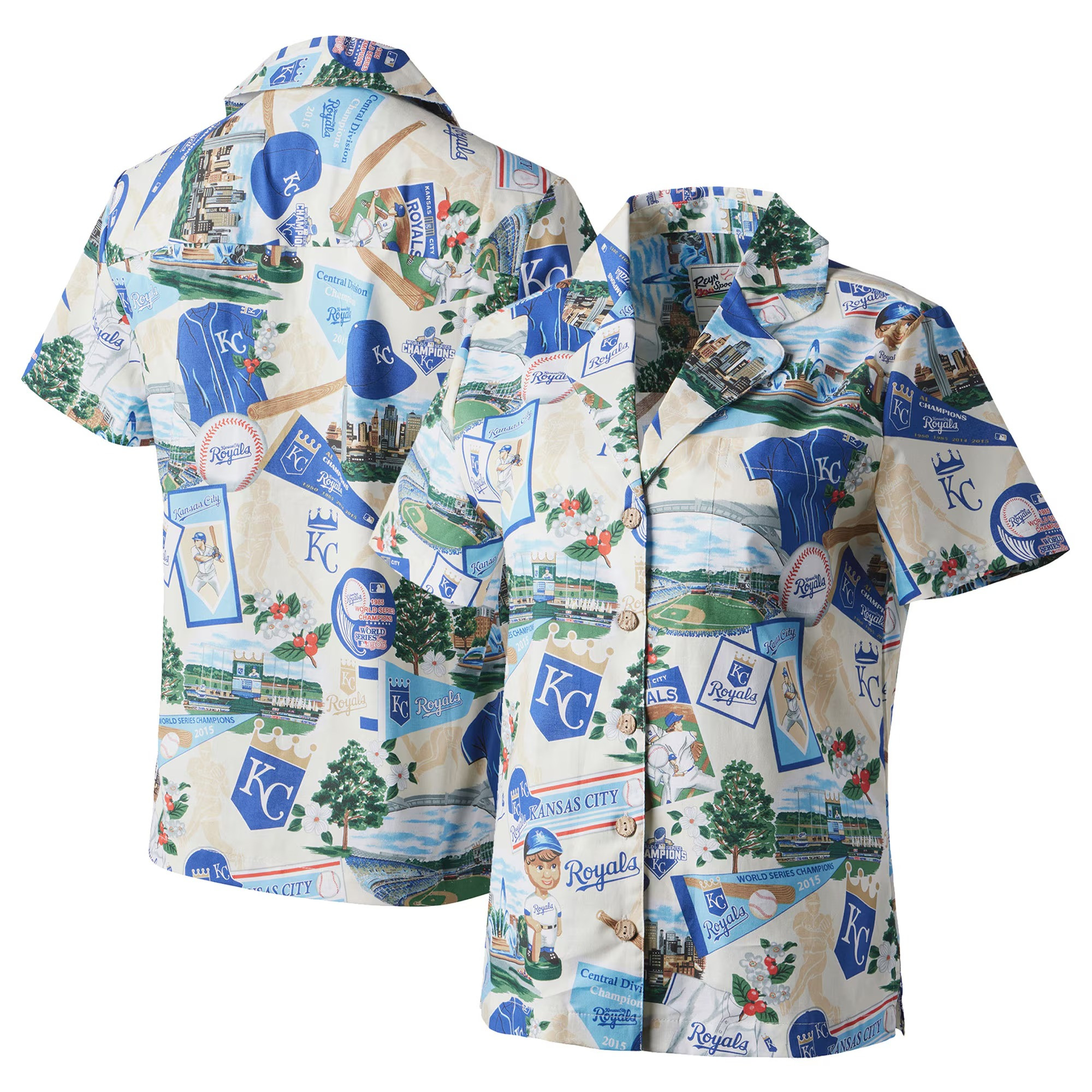 White Kansas City Royals Hawaiian Shirt Womens MLB Aloha Shirt Baseball Lovers Gifts For Wife-1