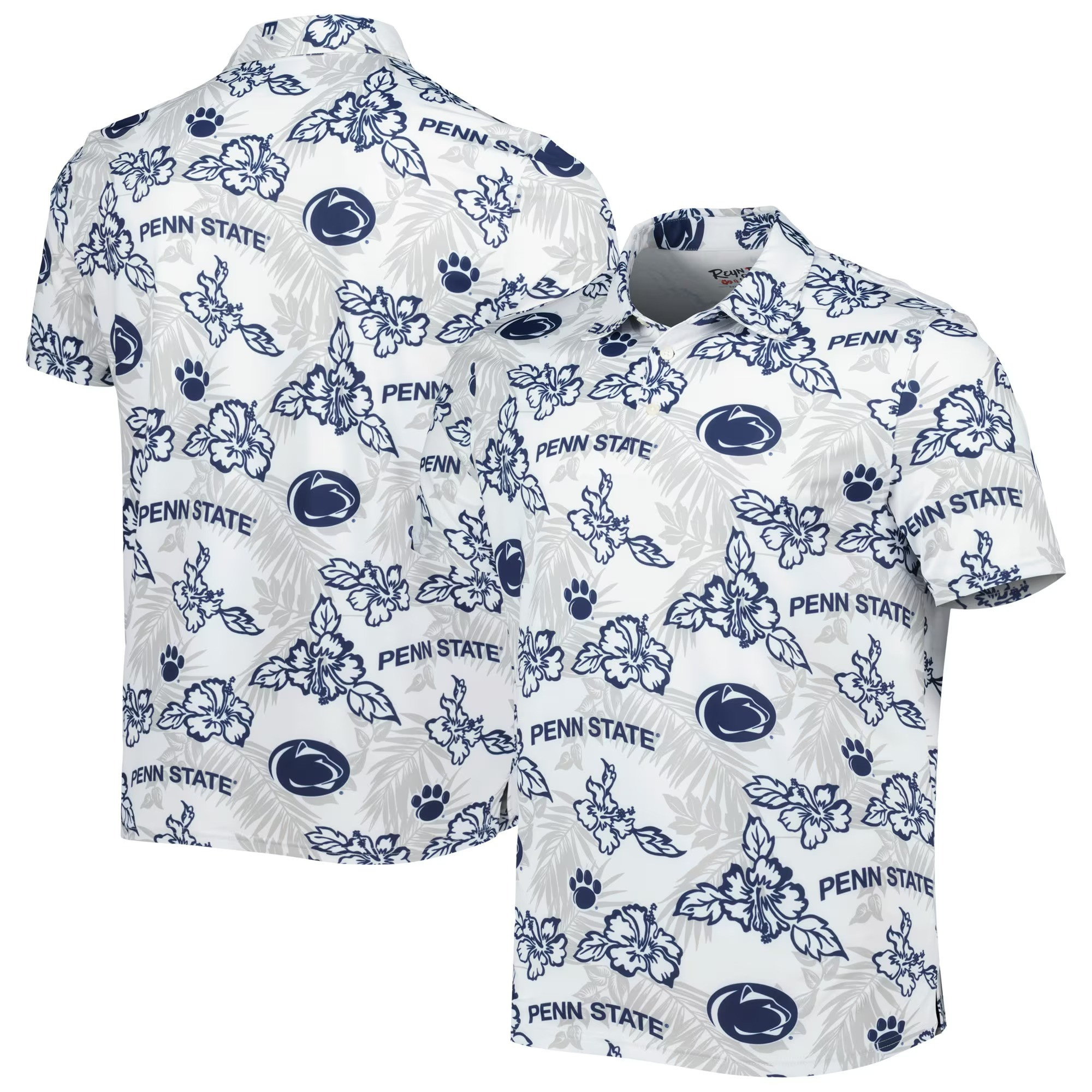 White Penn State Nittany Lions Polo Shirt NCAA Aloha Shirt Gifts For Football Fan-1