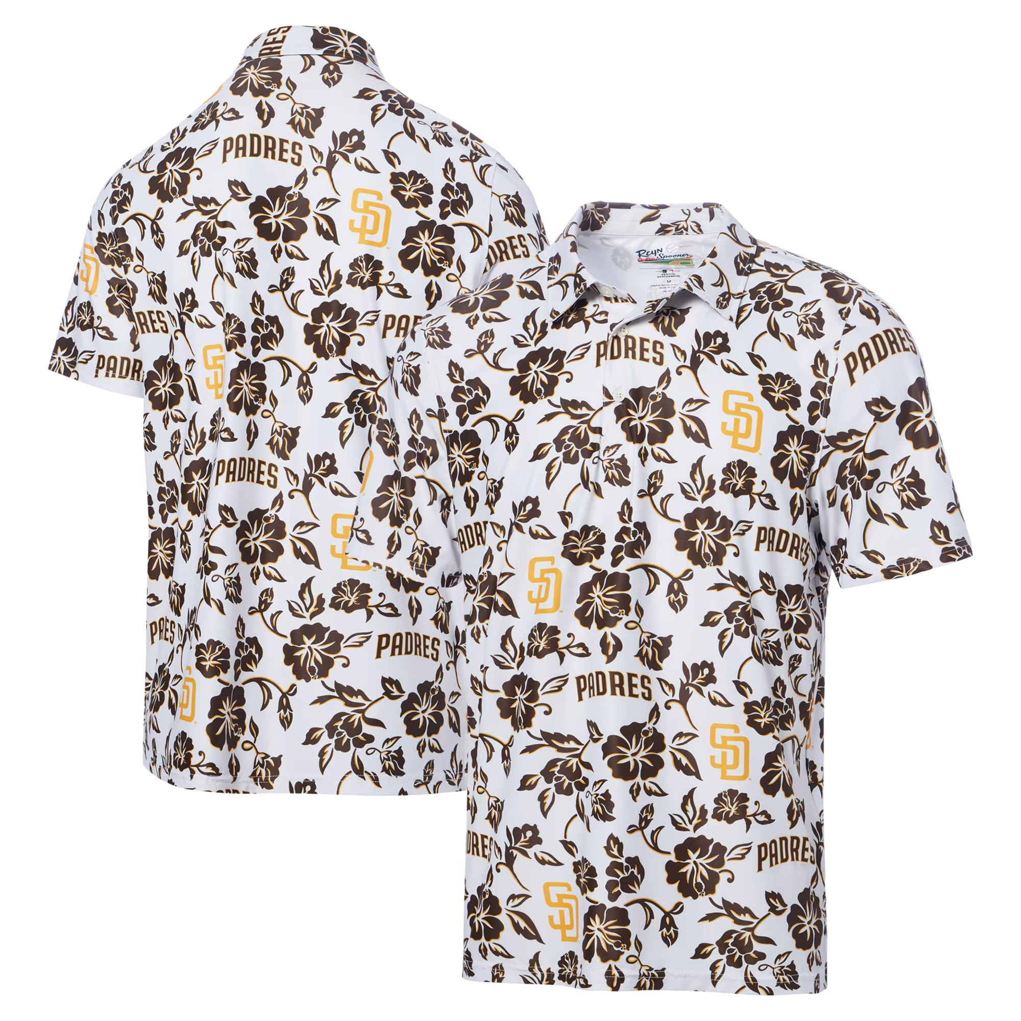 White San Diego Padres Polo Shirt MLB Aloha Shirt Perfect Father's Day Gifts-1