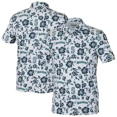 White Seattle Mariners Pua Performance Hawaiian Shirt MLB Aloha Shirt Best Father's Day Gifts-1