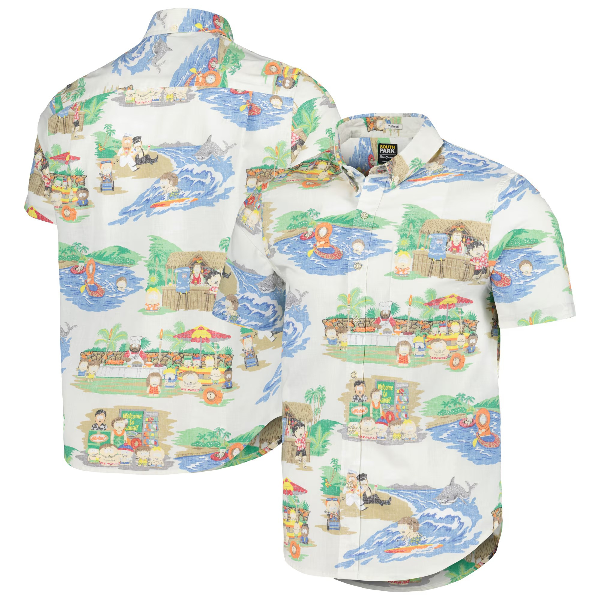 White South Park Hawaiian Shirt Cartoon Aloha Shirt Good Gifts For Dads-1