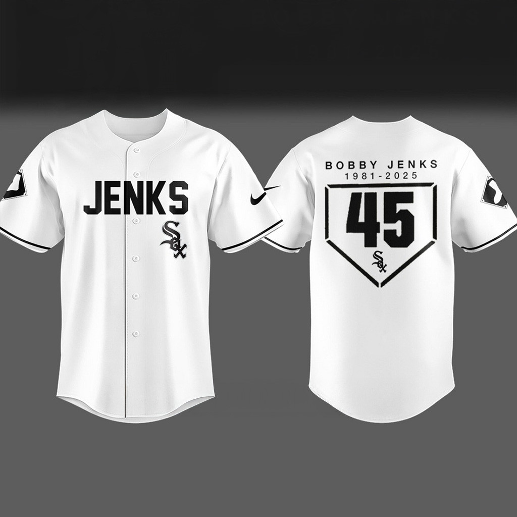 White Sox Baseball RIP Bobby Jenks 45 White Baseball Jersey Memorial Gifts For Fans-1