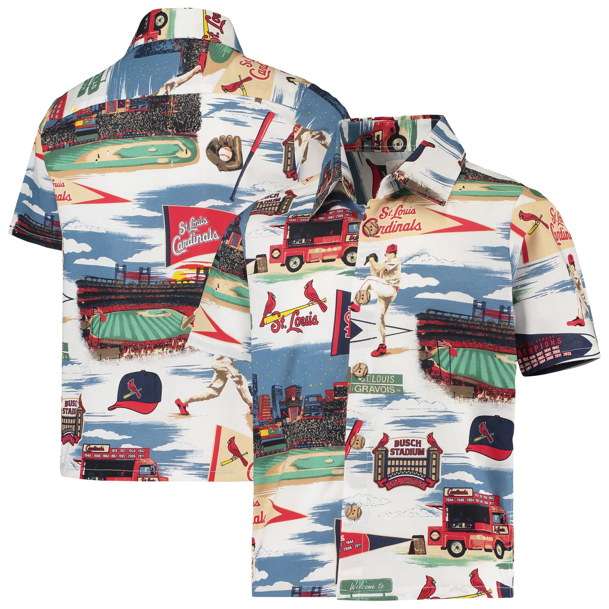 White St Louis Cardinals Hawaiian Shirt MLB Aloha Shirt Presents For Baseball Fans-1
