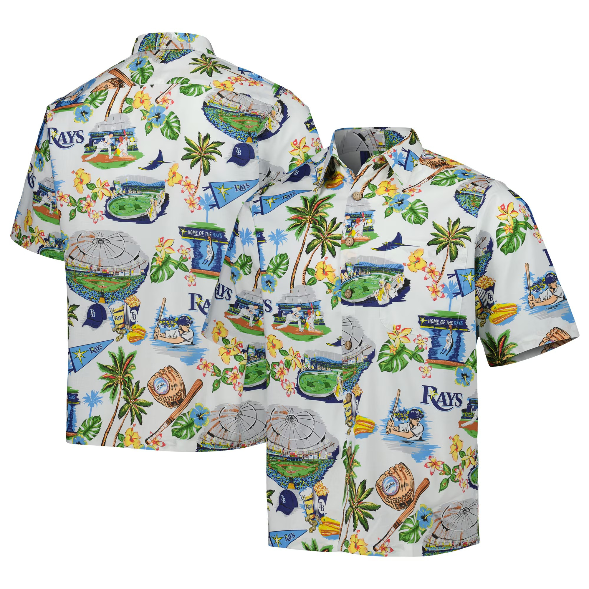 White Tampa Bay Rays Hawaiian Shirt MLB Aloha Shirt Father's Day Gifts For Husband-1