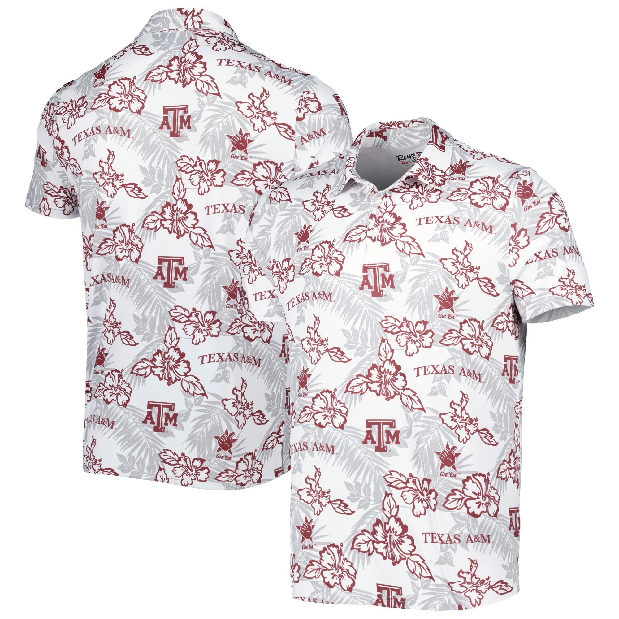 White Texas A And M Aggies Polo Shirt ATM Aloha Shirt Father's Day Gifts For Grandpa-1