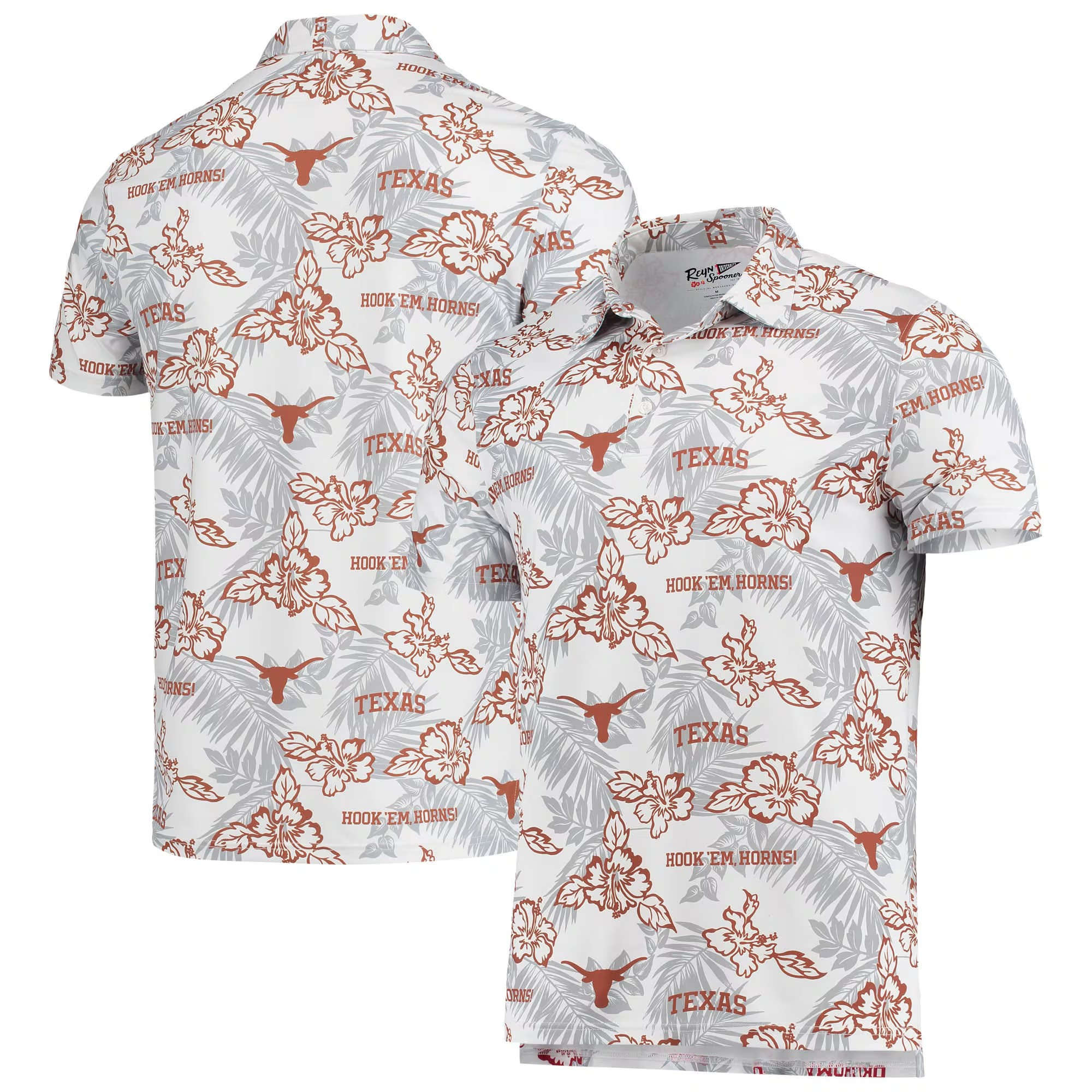 White Texas Longhorns Polo Shirt NCAA Aloha Shirt Sentimental Father's Day Gifts-1