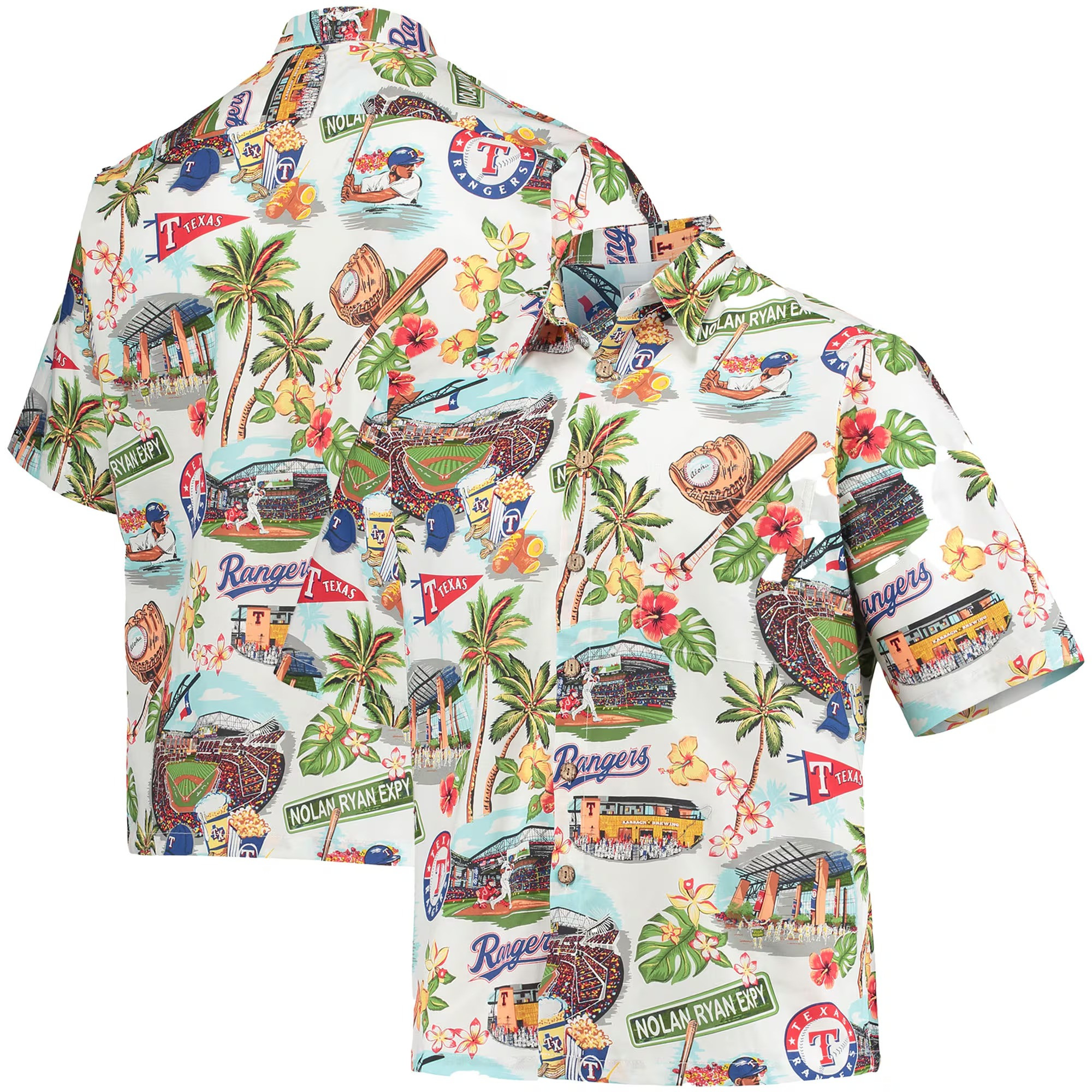 White Texas Rangers Hawaiian Shirt MLB Aloha Shirt Useful Gifts For Dad-1