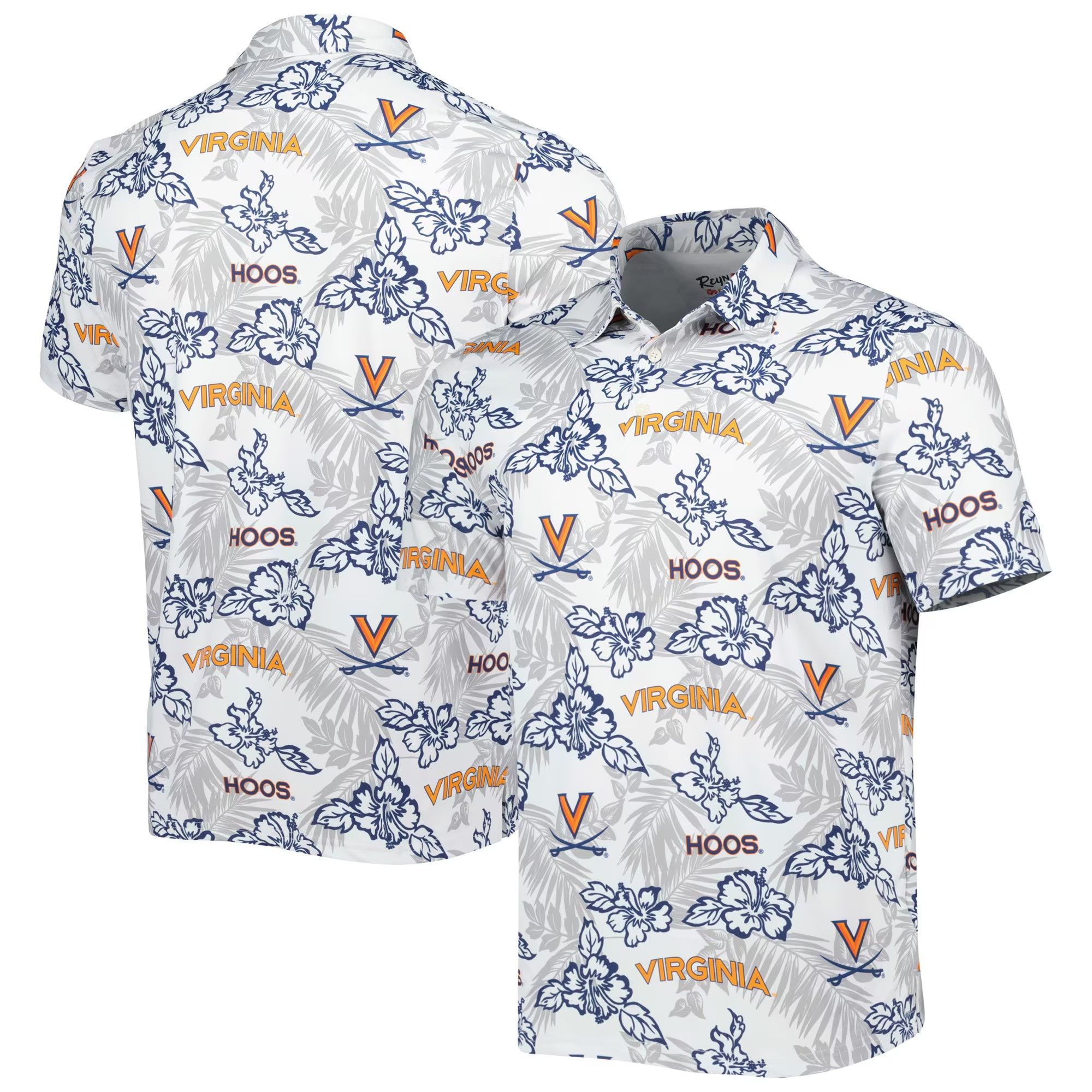 White Virginia Cavaliers Polo Shirt NCAA Aloha Shirt Great Gifts For Dad For Football Fans-1