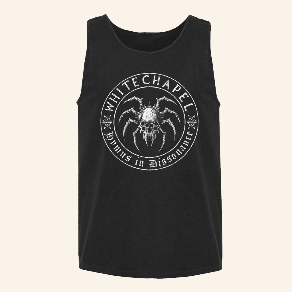 Whitechapel Merch Spider Skull Black Tank Top Gifts For Husband-1
