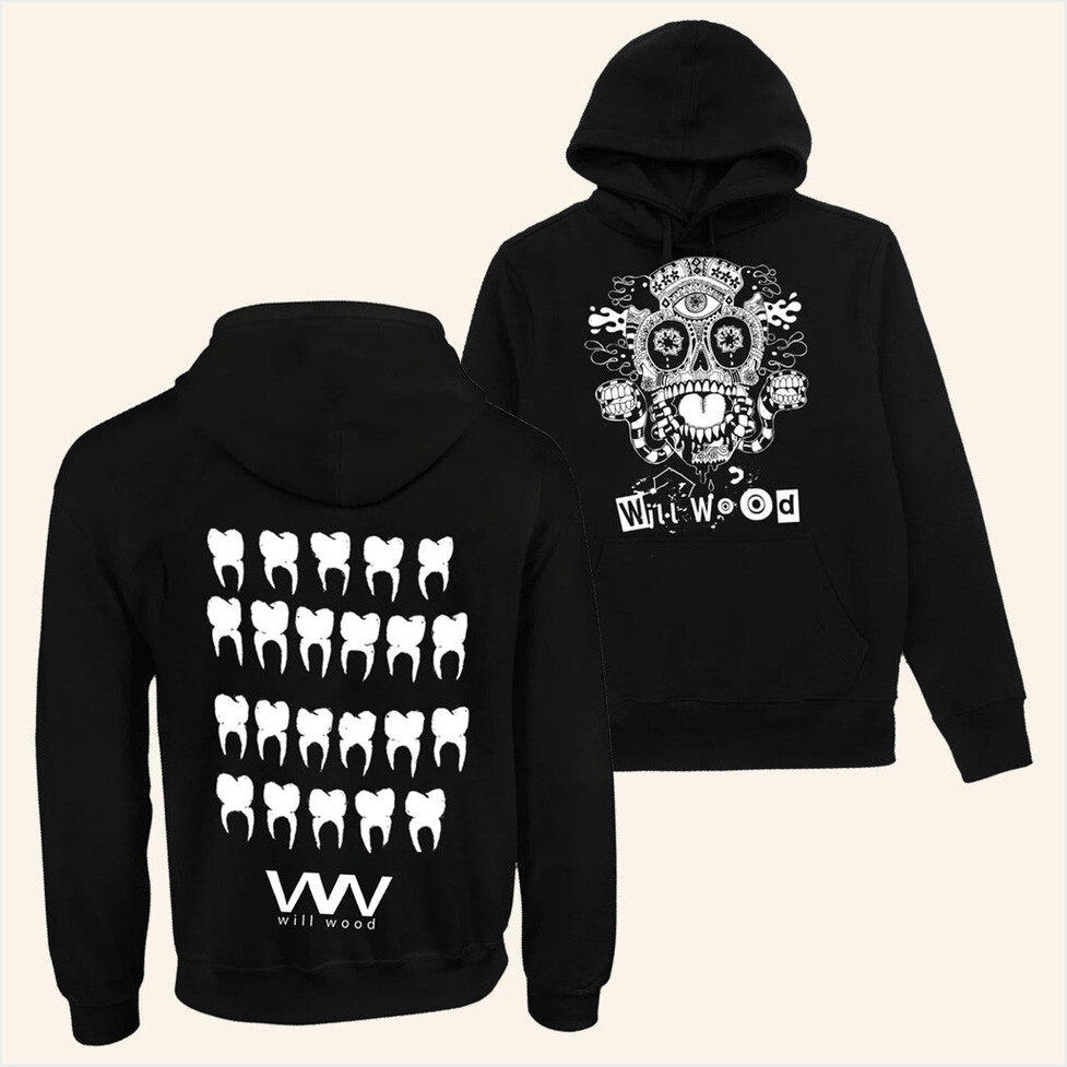 Will Wood Merch Host Skull Hoodie Music Lover Birthday Gift Ideas For Him Gifts For Fans-1