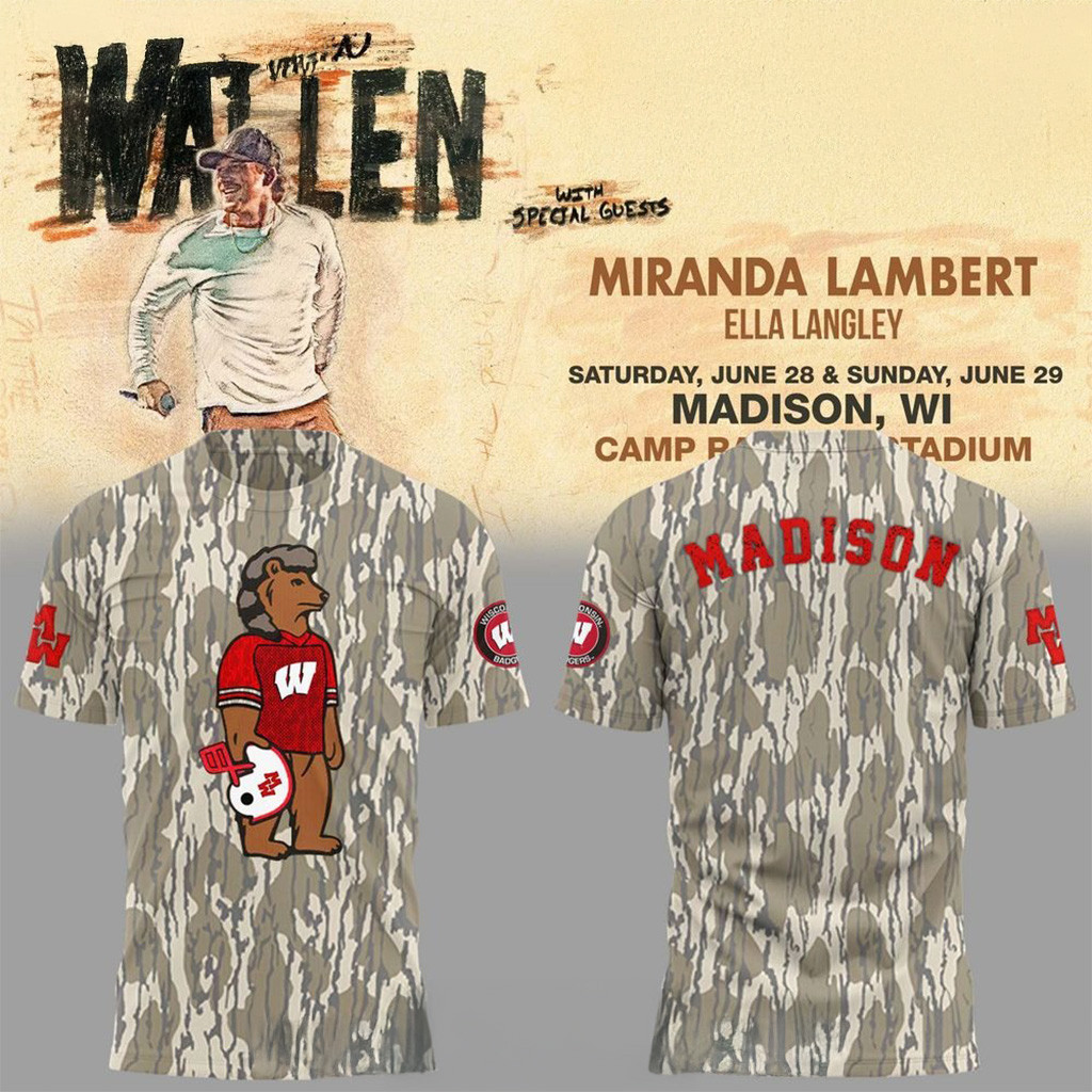 Wisconsin Badgers X Morgan Wallen 2025 Camo Shirt Wisconsin Badgers Merch Dad Gifts-1 Wisconsin Badgers X Morgan Wallen 2025 Camo Shirt Wisconsin Badgers Merch Dad Gifts-1