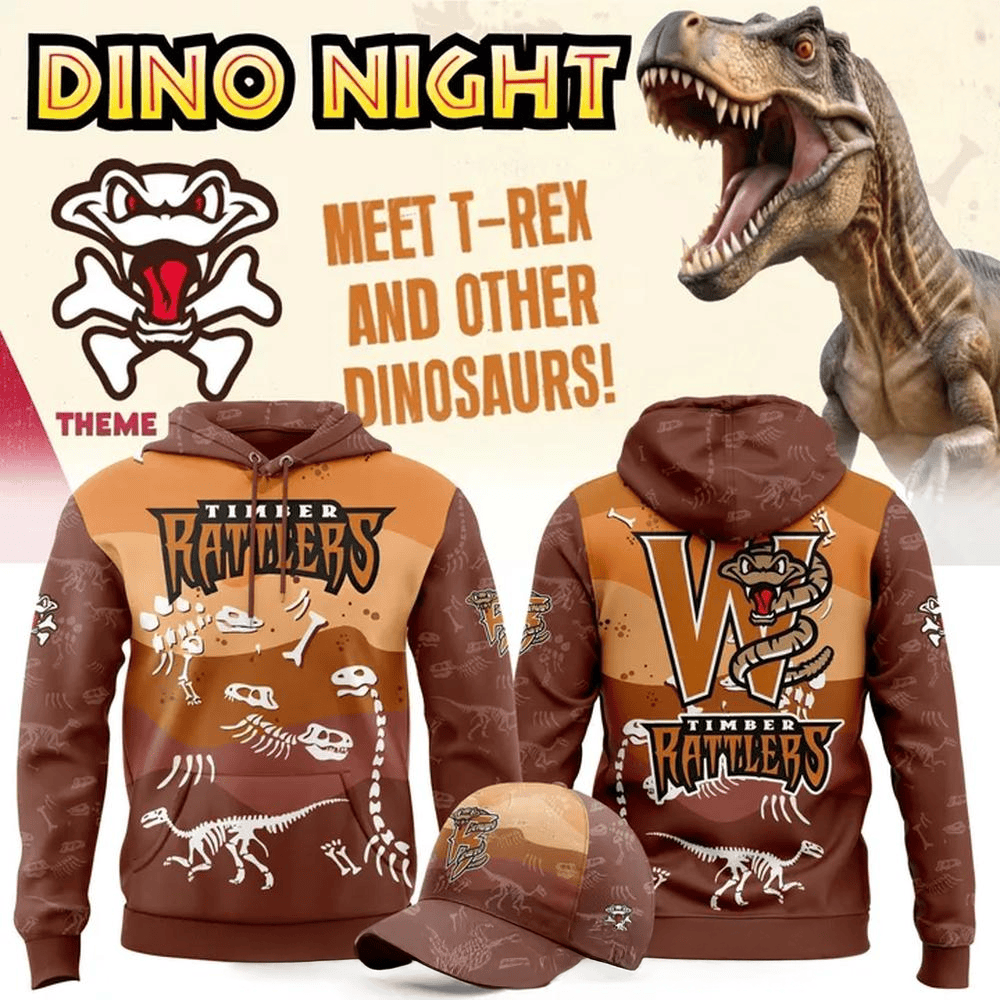 Wisconsin Timber Rattlers x Dino Night 2025 Special Hoodie Gifts For Father's Day From Son-1