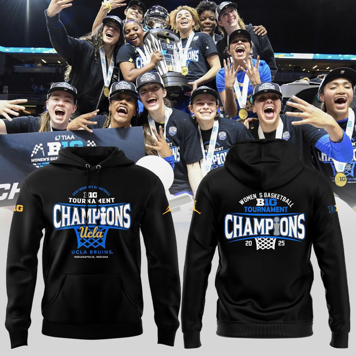 Women's Basketball Big Tournament Champions 2025 Hoodie Good Gifts For Basketball Lovers-1