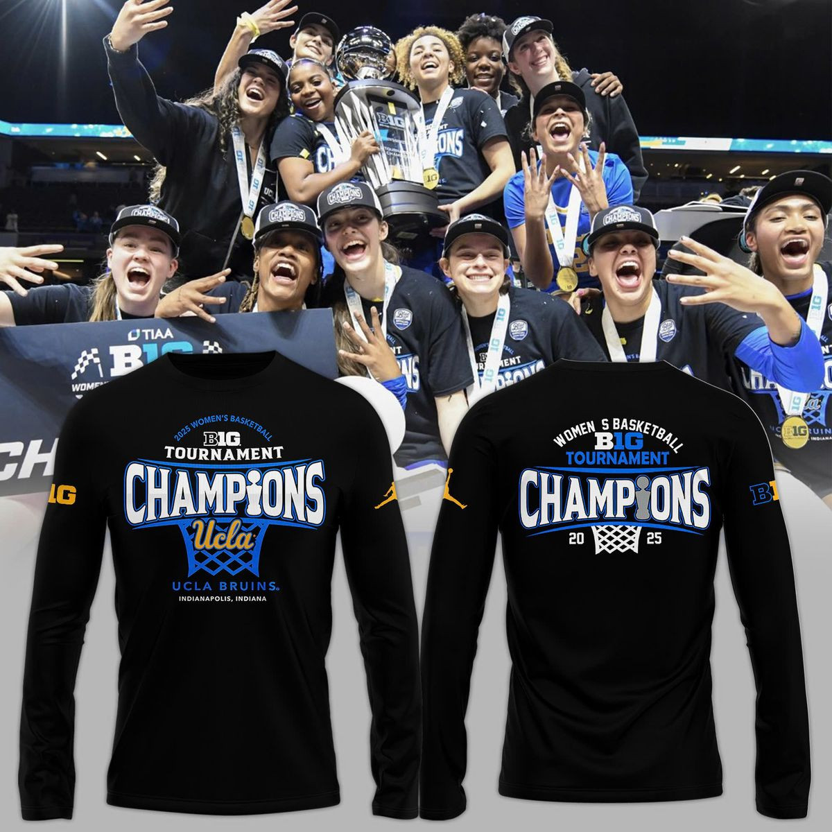 Women's Basketball Big Tournament Champions 2025 Long Skeeve Shirt Basketball Enthusiast Gifts-1