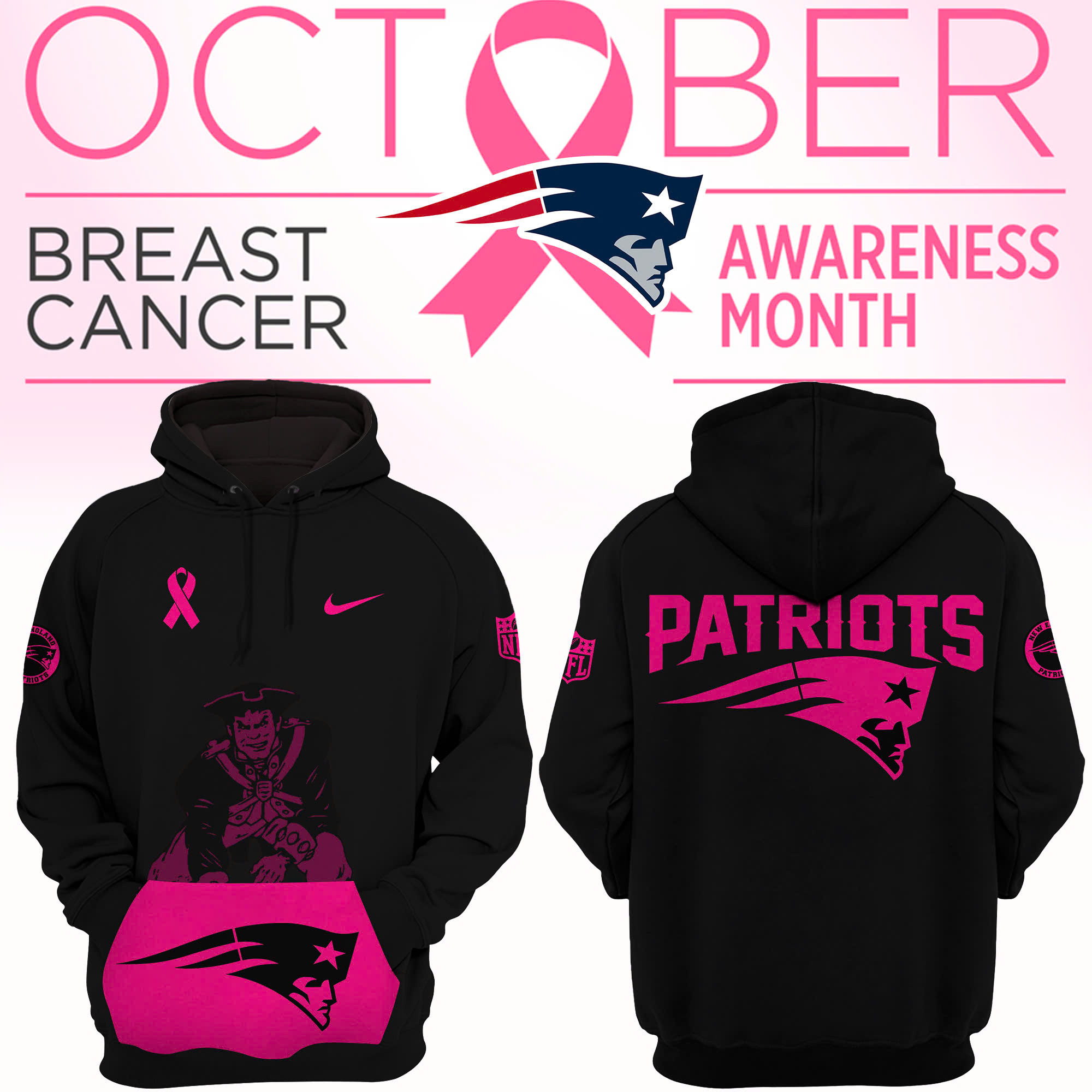 Womens Black New England Patriots 2025 Nfl Crucial Catch Club Pullover Hoodie Football Related Gifts-1