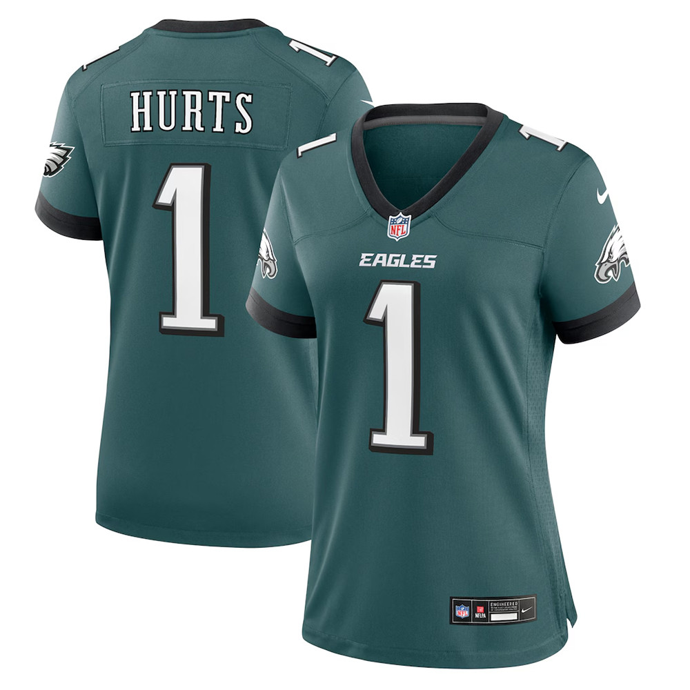 Women's Nike Jalen Hurts Midnight Green Philadelphia Eagles Team Game Jersey Gift For Fans-1