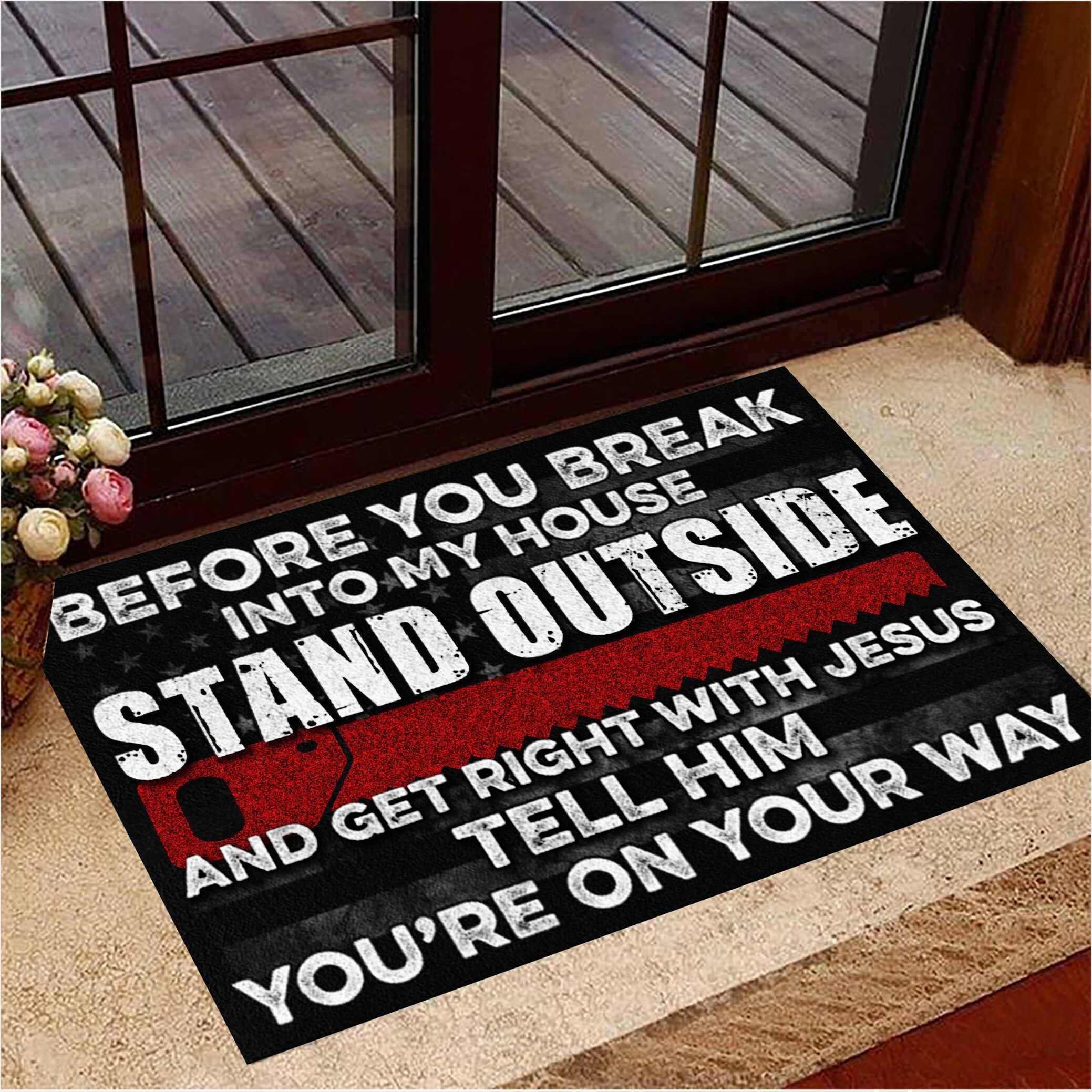 Woodworker Before You Break Into My House Doormat Hand Saw Woodworking Cool Gift For Men-1
