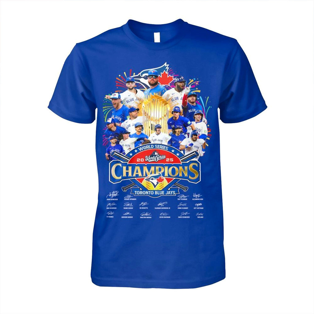 World Series 2025 Champions Toronto Blue Jays T-Shirt Jays Merch Christmas Gifts For Fans-1