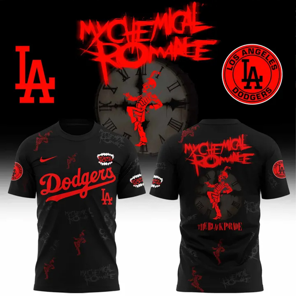 World Series Merch 2025 LA Dodgers x Long Live The Black Parade My Chemical Romance Tour 2025 Shirt-1