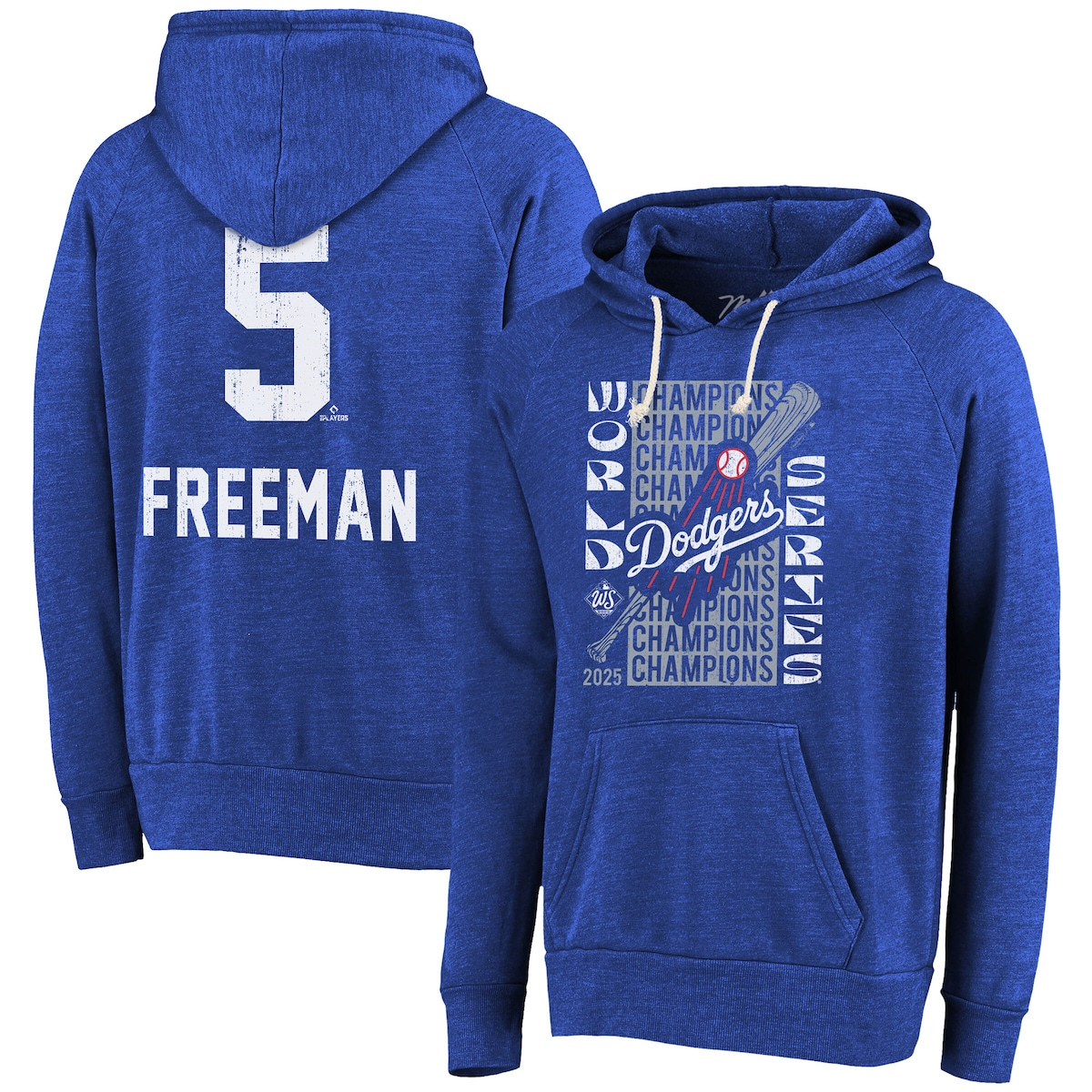 World Series Merch 2025 Los Angeles Dodgers Freddie Freeman World Series Champions Royal Hoodie-1