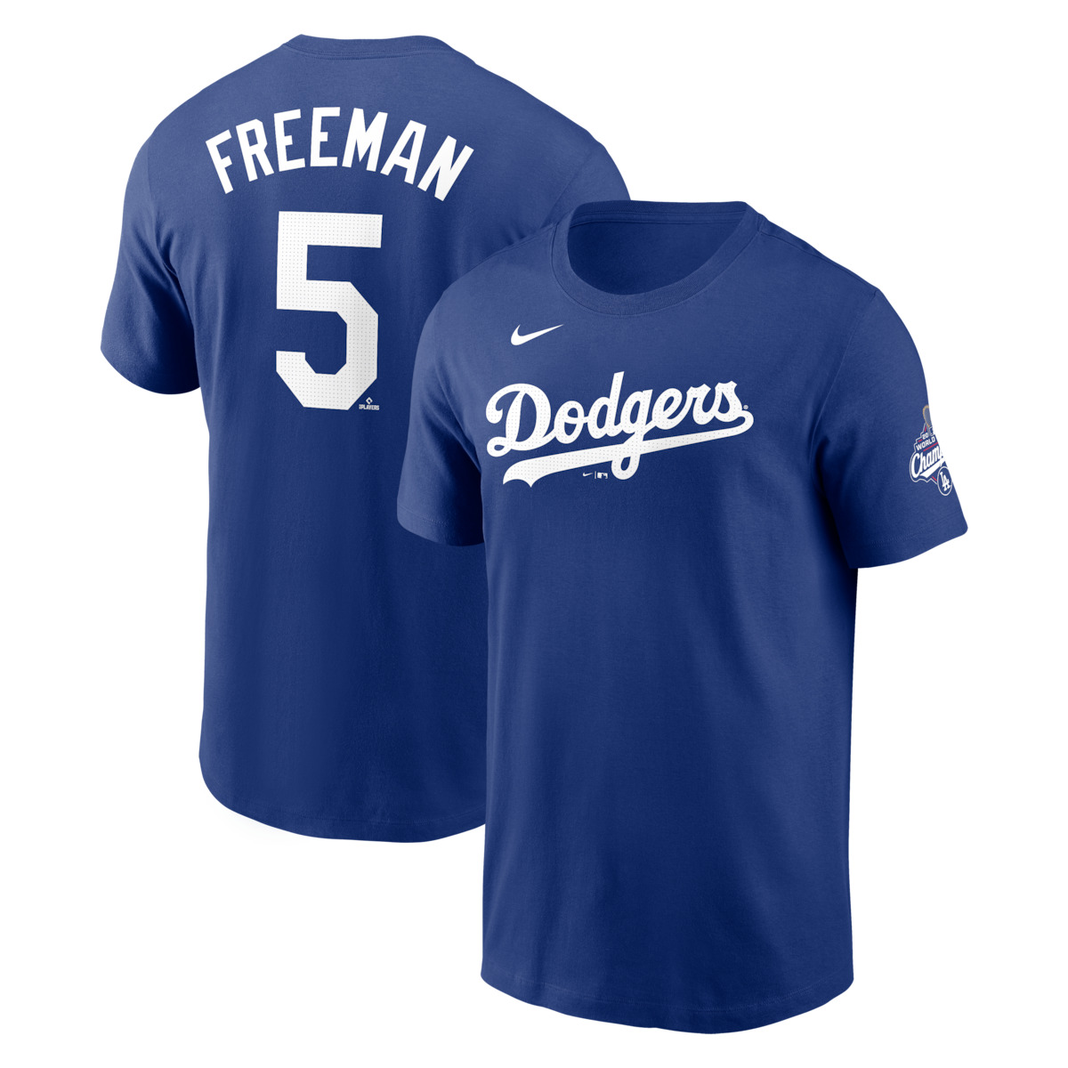 World Series Merch 2025 Los Angeles Dodgers Freddie Freeman World Series Champions Royal T-Shirt-1