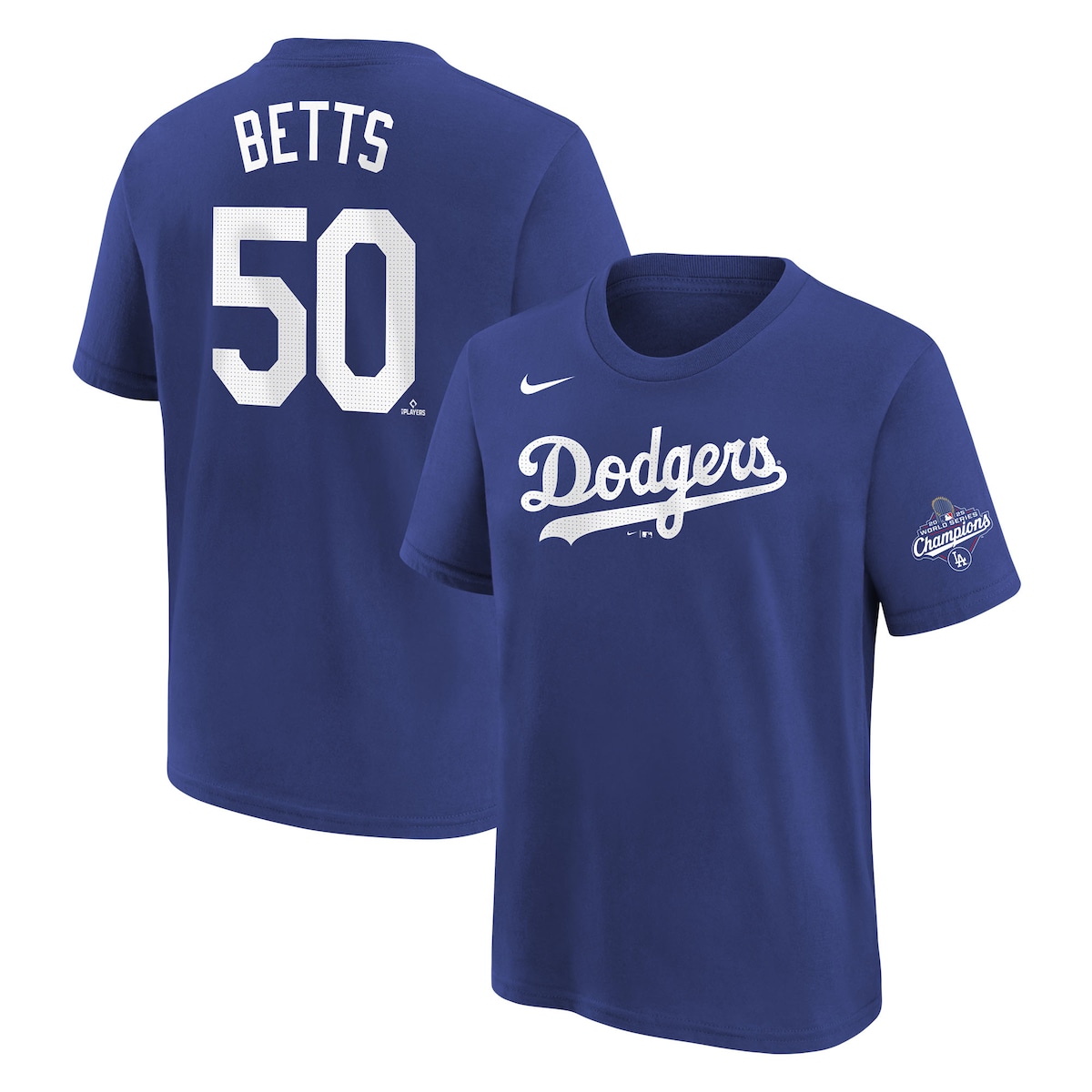 World Series Merch 2025 Los Angeles Dodgers Mookie Betts Nike 2025 World Series Champions T-Shirt-1