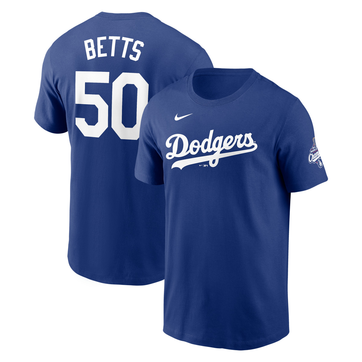 World Series Merch 2025 Los Angeles Dodgers Mookie Betts World Series Champions Royal T-Shirt-1