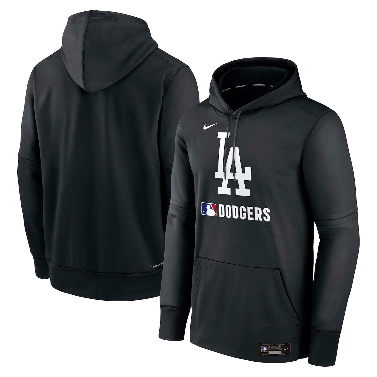 World Series Merch 2025 Los Angeles Dodgers Nike Black Authentic Collection Hoodie Fan Gifts-1