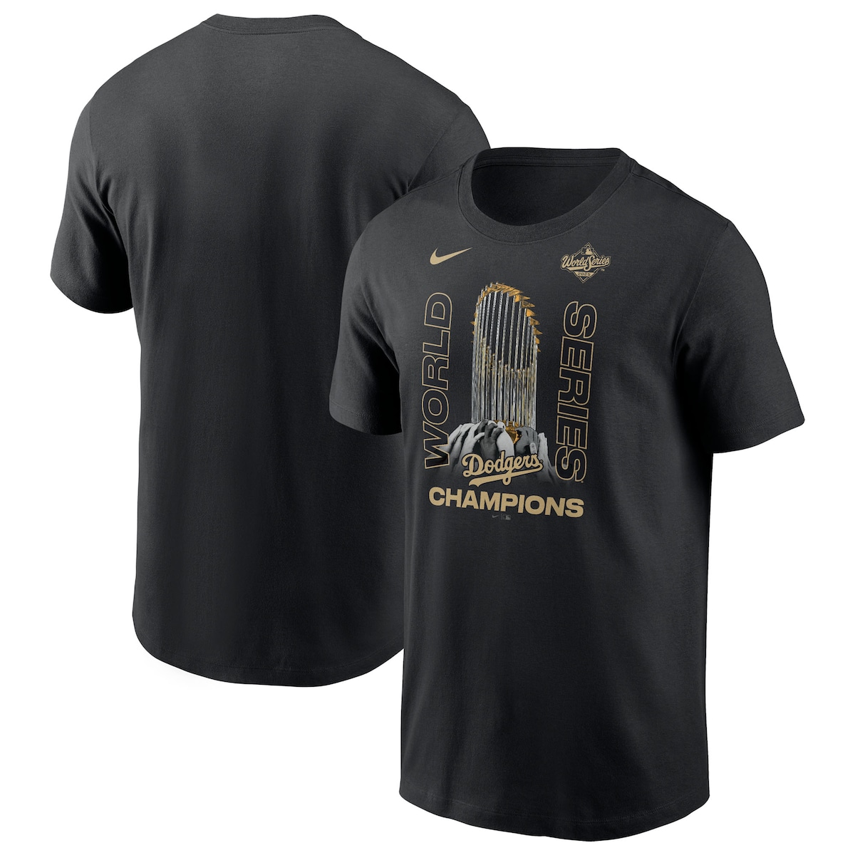 World Series Merch 2025 Los Angeles Dodgers Nike World Series Champions Raise The Trophy Shirt-1